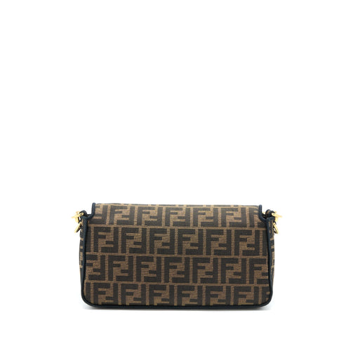FENDI BAGUETTE BAG FF JACQUARD FABRIC BROWN GHW