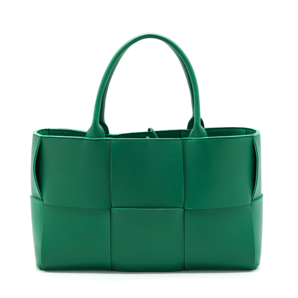BOTTEGA VENETA ARCO TOTE BAG LAMBSKIN PARAKEET GREEN GHW