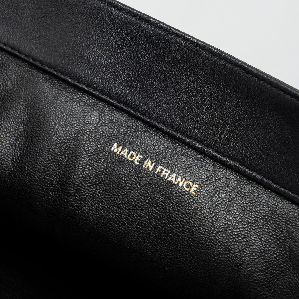CHANEL VINTAGE TOTE BAG CALFSKIN BLACK GHW