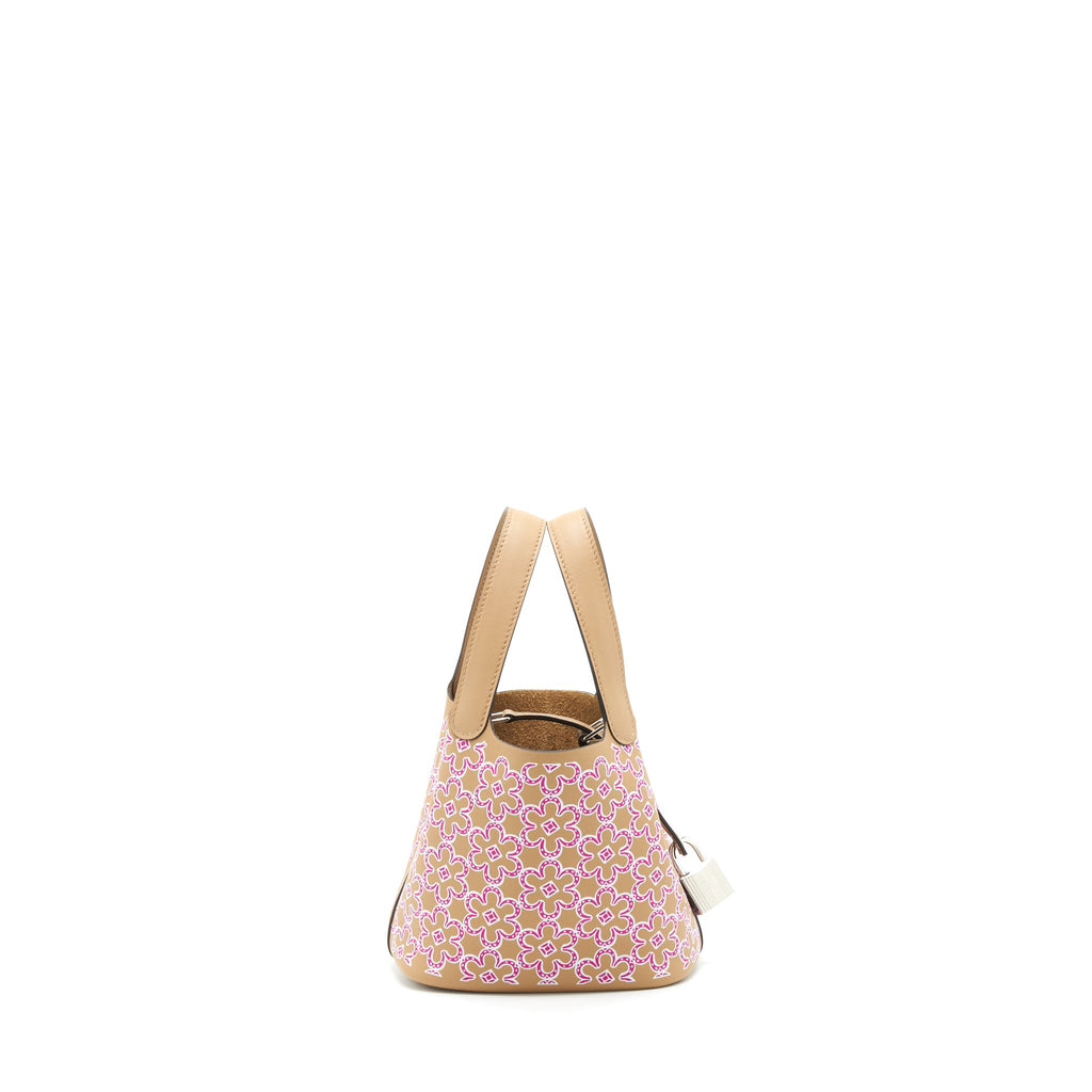HERMES MICRO LUCKY DAISY PICOTIN 14 SWIFT CHAI/ROSE/BLANC SHW