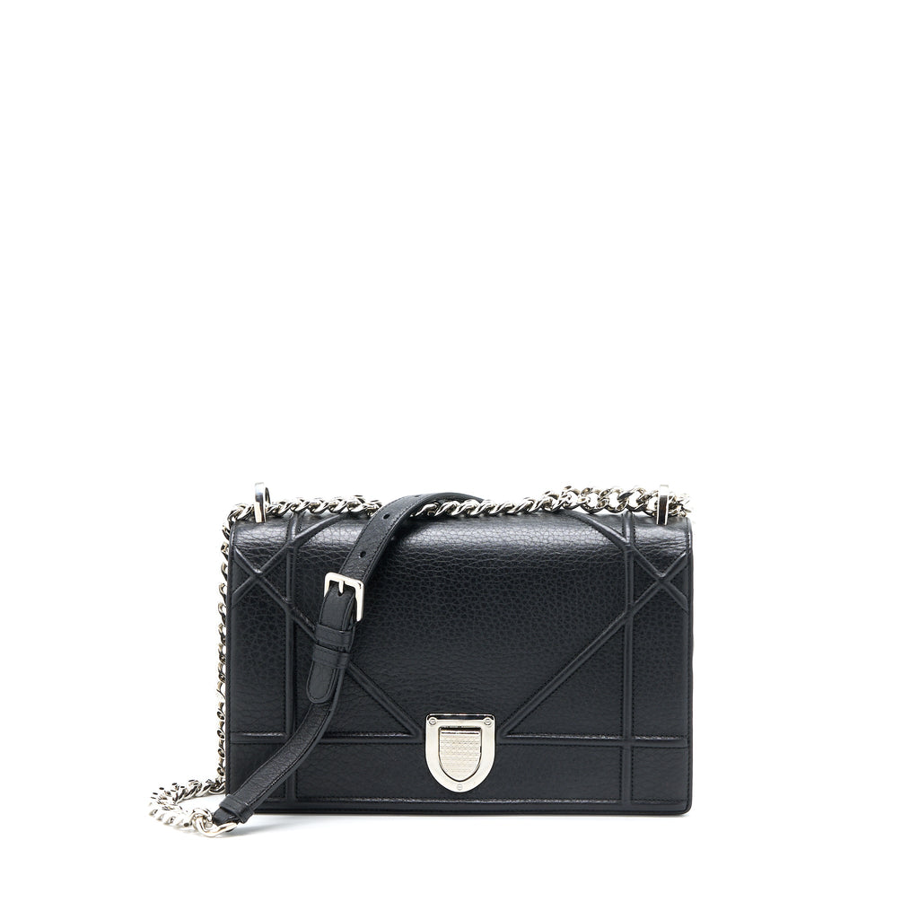 DIOR MEDIUM DIORAMA CALFSKIN BLACK SHW