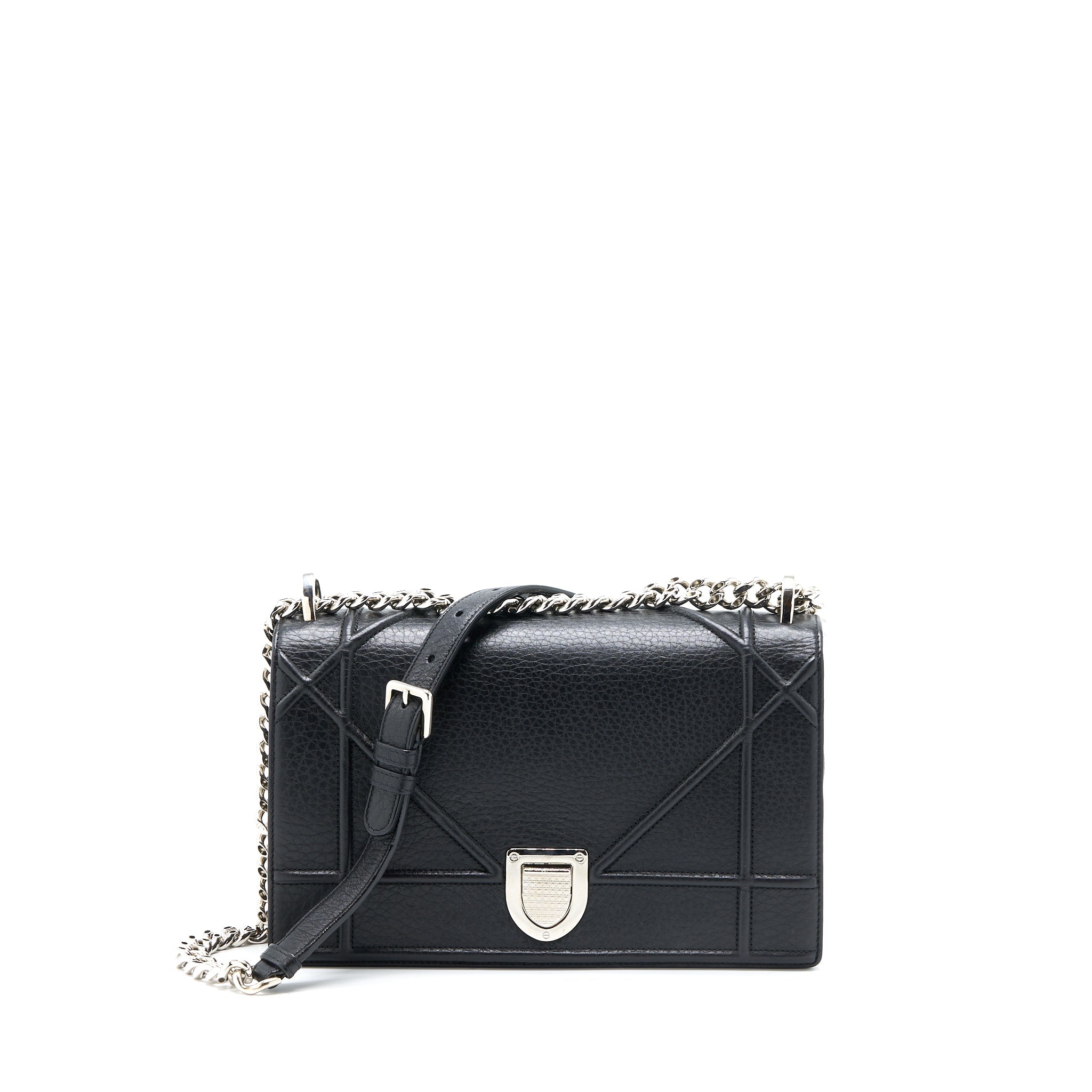 DIOR MEDIUM DIORAMA CALFSKIN BLACK SHW