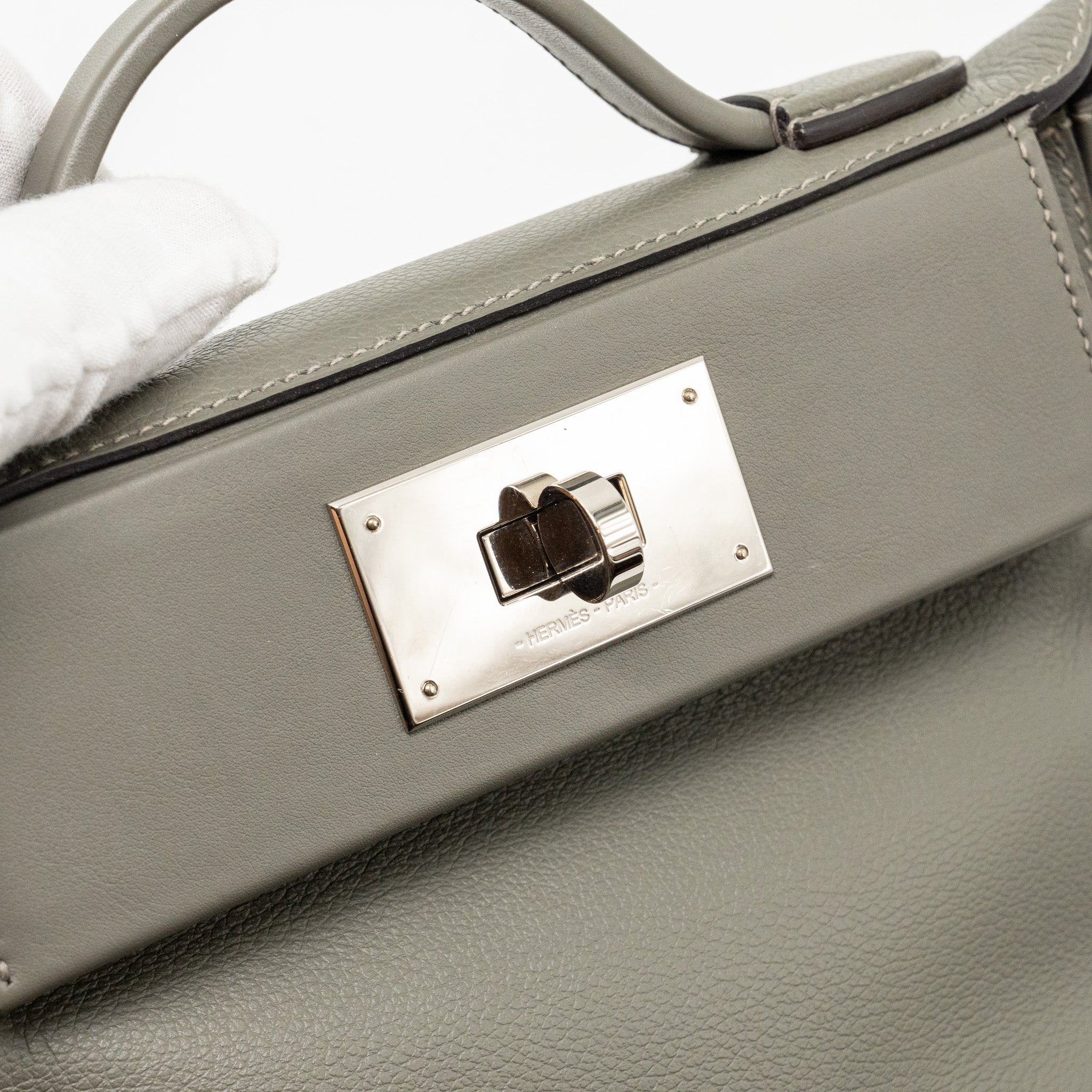 HERMES MINI 2424 24/24-21 BAG EVERCOLOR/SWIFT GRIS MEYER SHW