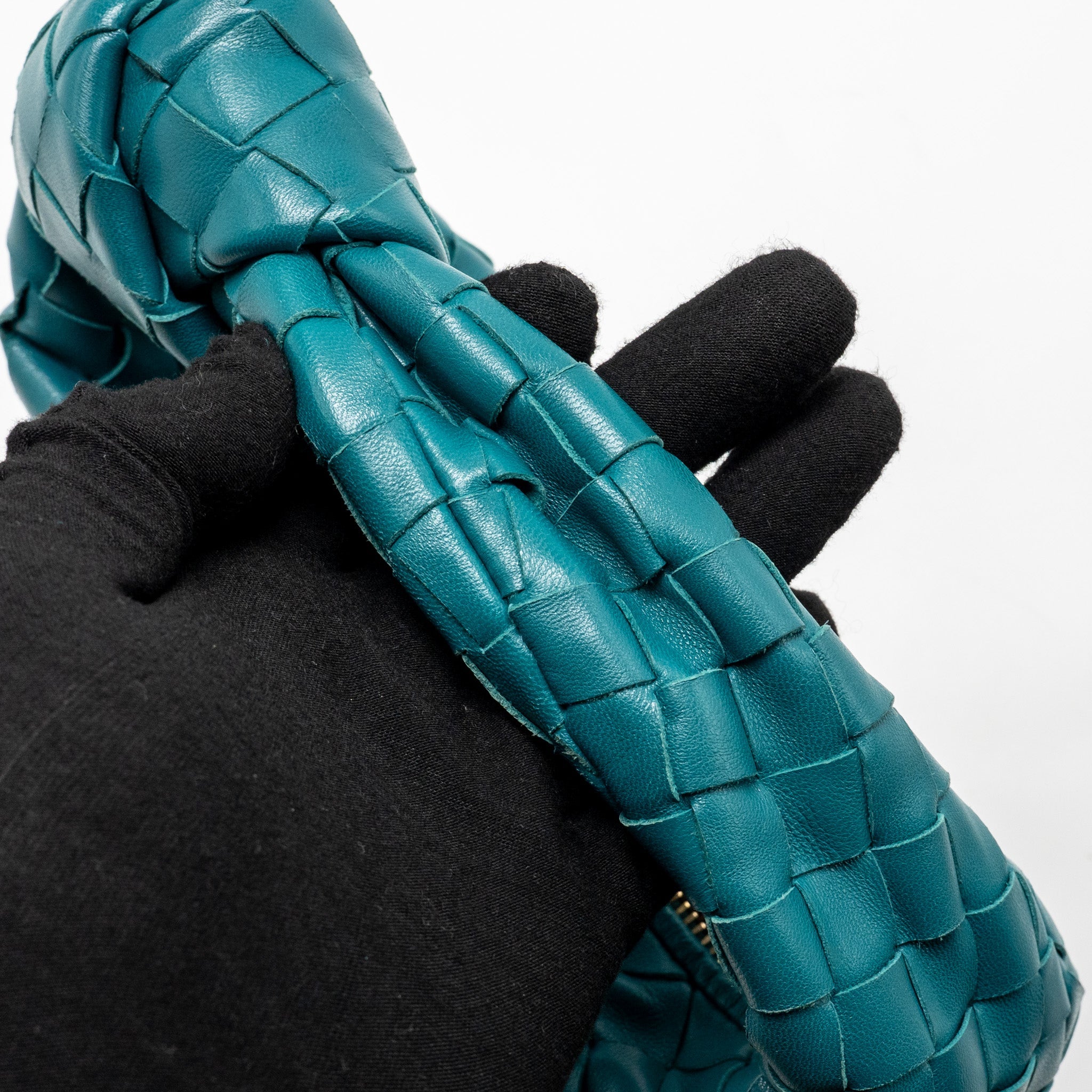 BOTTEGA VENETA MINI JODIE LAMBSKIN BLUE GHW