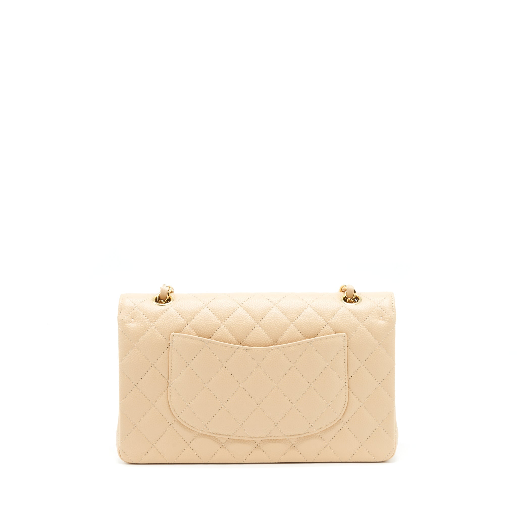 CHANEL MEDIUM CLASSIC DOUBLE FLAP BAG CAVIAR BEIGE LGHW