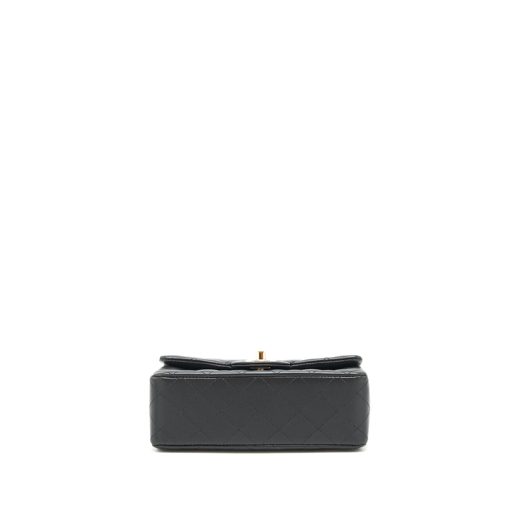 CHANEL MINI RECTANGULAR FLAP BAG LAMBSKIN BLACK LGHW (MICROCHIP)