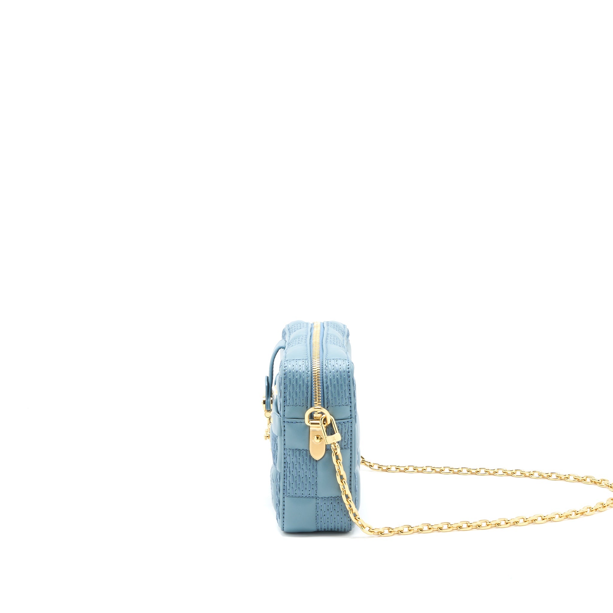 LOUIS VUITTON TROCA PM DAMIER QUILT LAMBSKIN LIGHT BLUE GHW (NEW VERSION)
