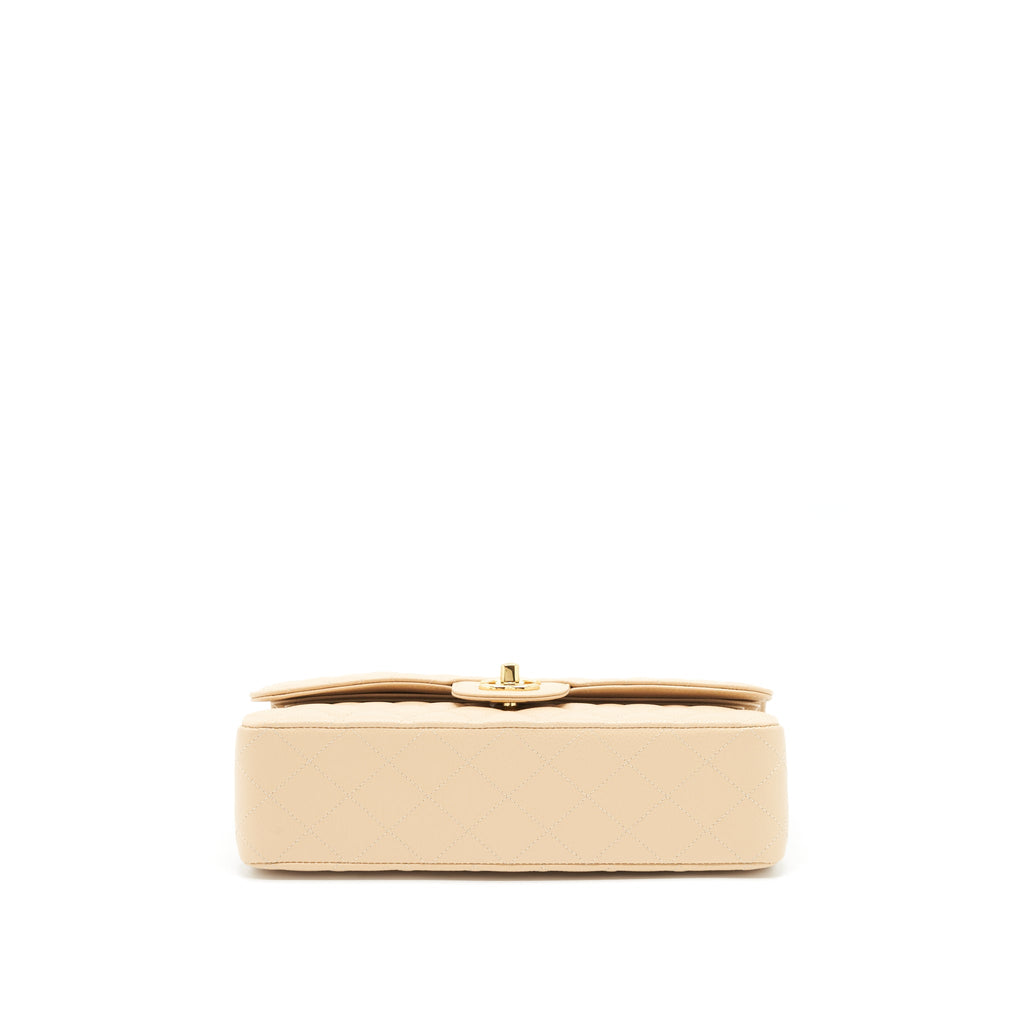 CHANEL MEDIUM CLASSIC DOUBLE FLAP BAG CAVIAR BEIGE LGHW