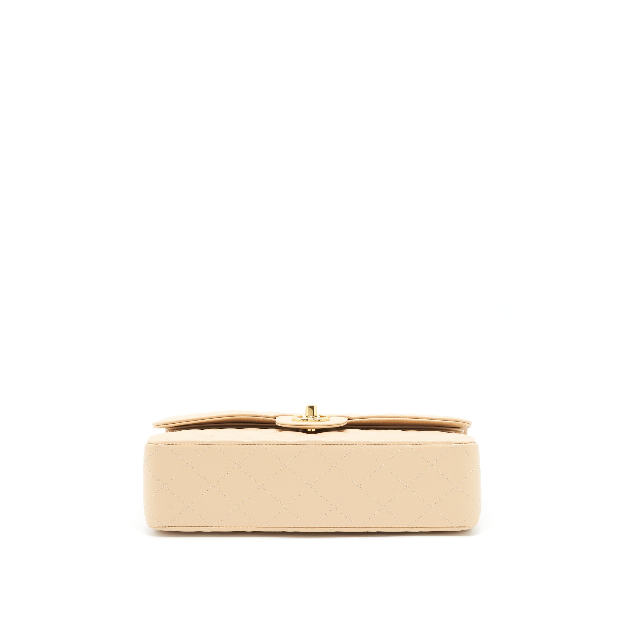 CHANEL MEDIUM CLASSIC DOUBLE FLAP BAG CAVIAR BEIGE LGHW