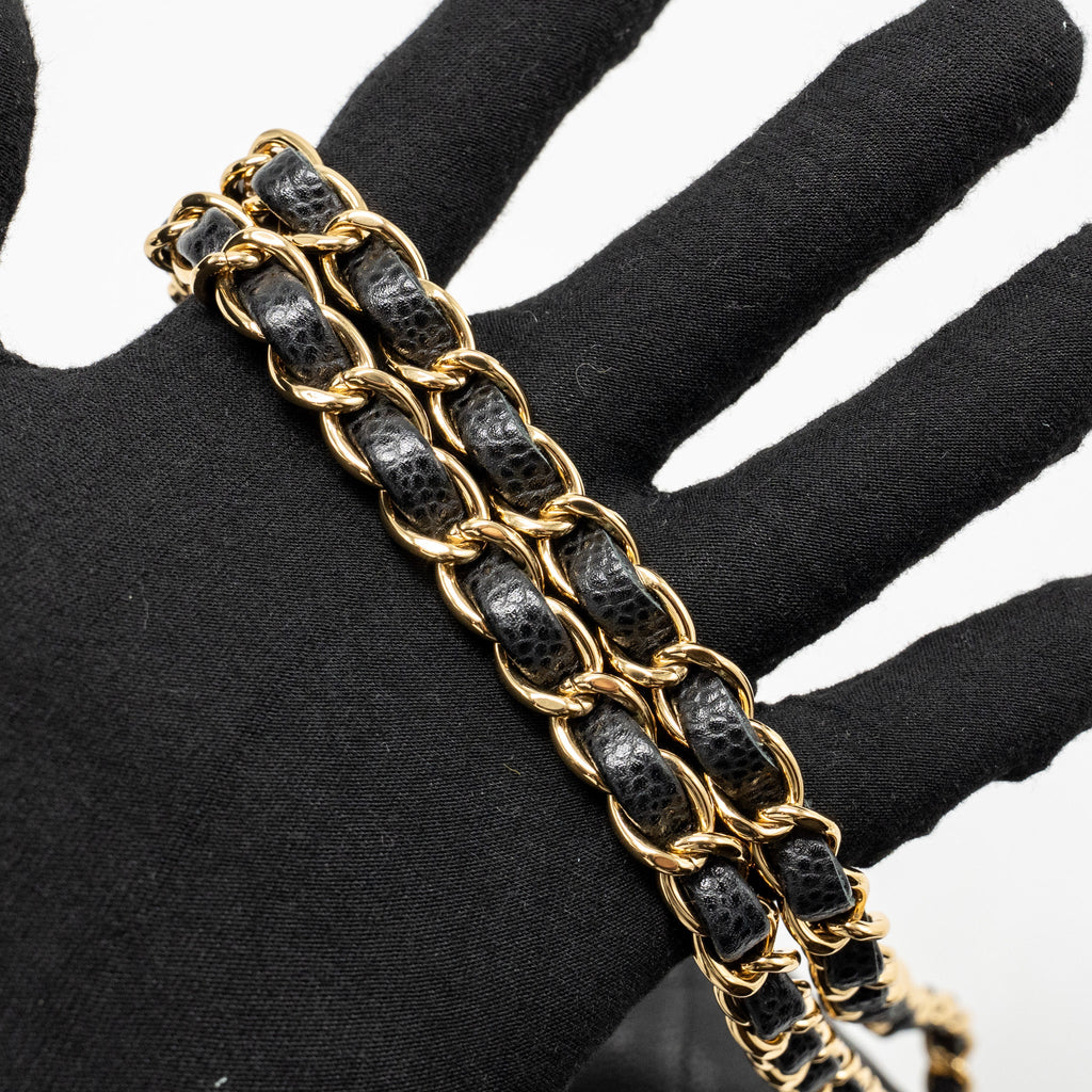 CHANEL MEDIUM CLASSIC DOUBLE FLAP BAG CAVIAR BLACK GHW
