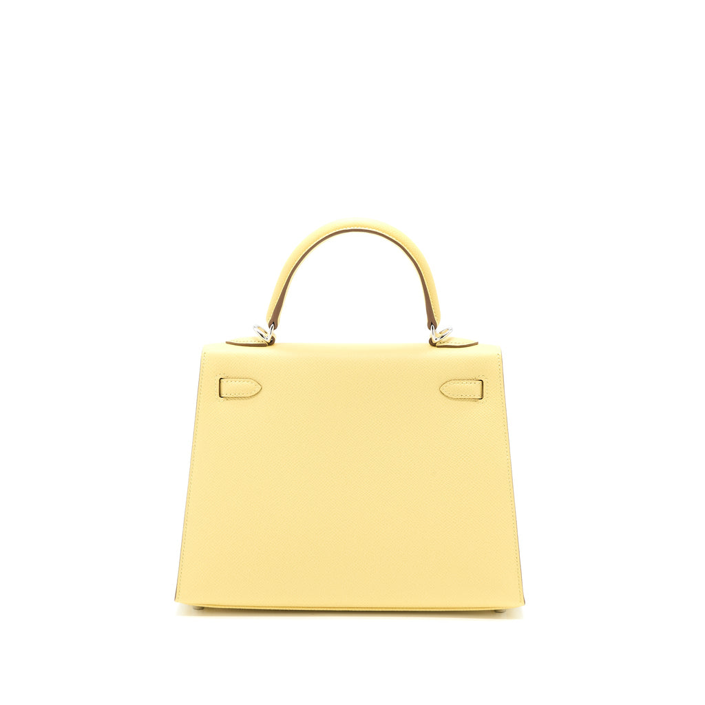 HERMES KELLY 25 EPSOM 1Z JAUNE POUSSIN SHW