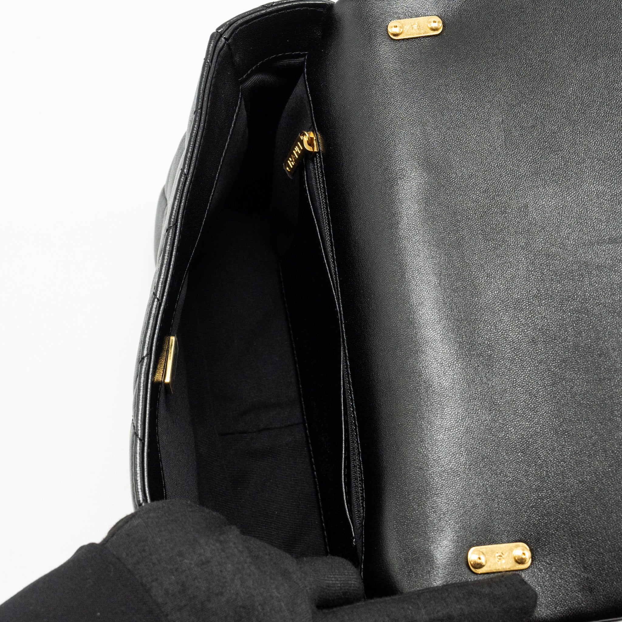CHANEL GIANT CHAIN QUILTED LARGE FLAP BAG LAMBSKIN BLACK GHW (MICROCHIP)