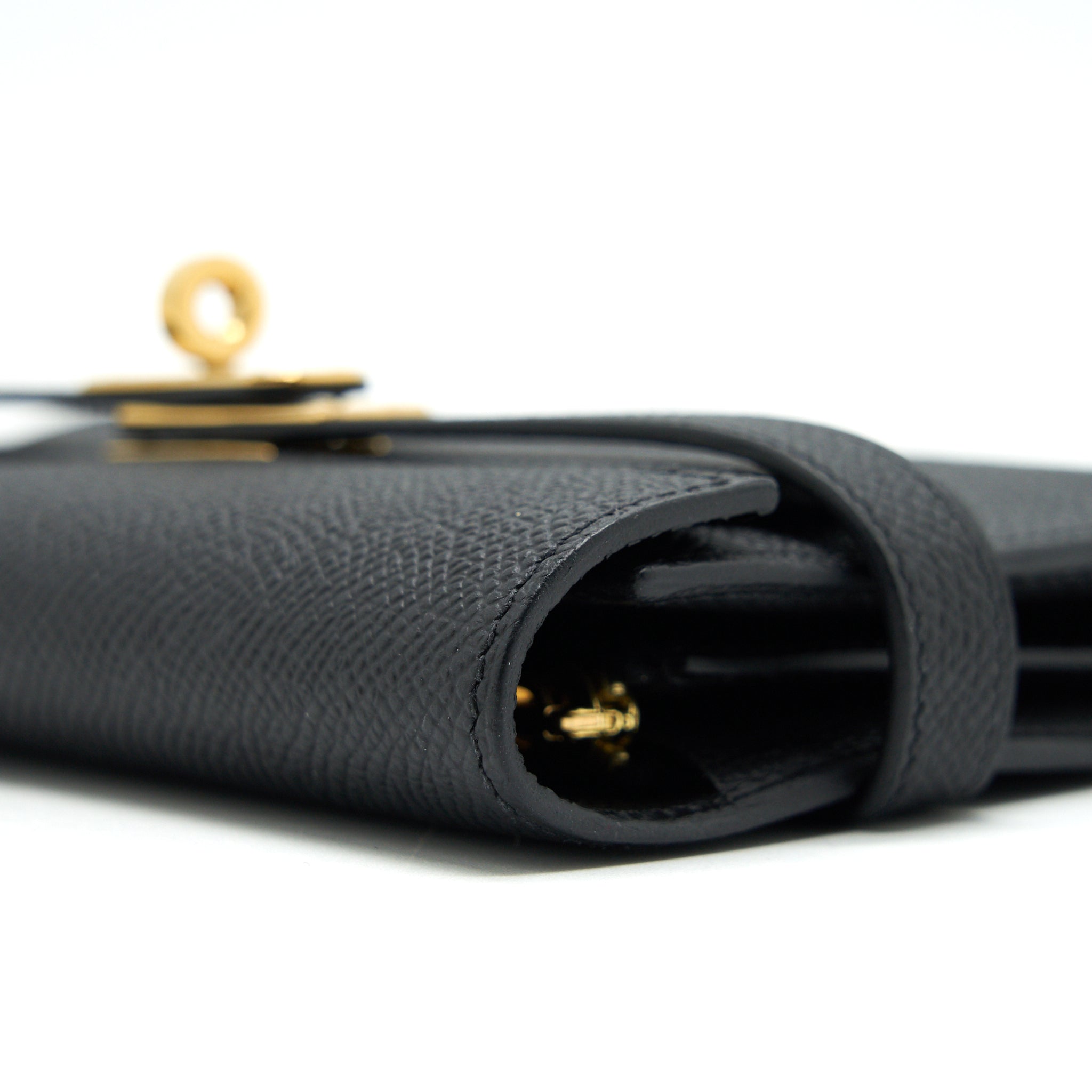 HERMES KELLY WALLET COMPACT WALLET BLACK GHW