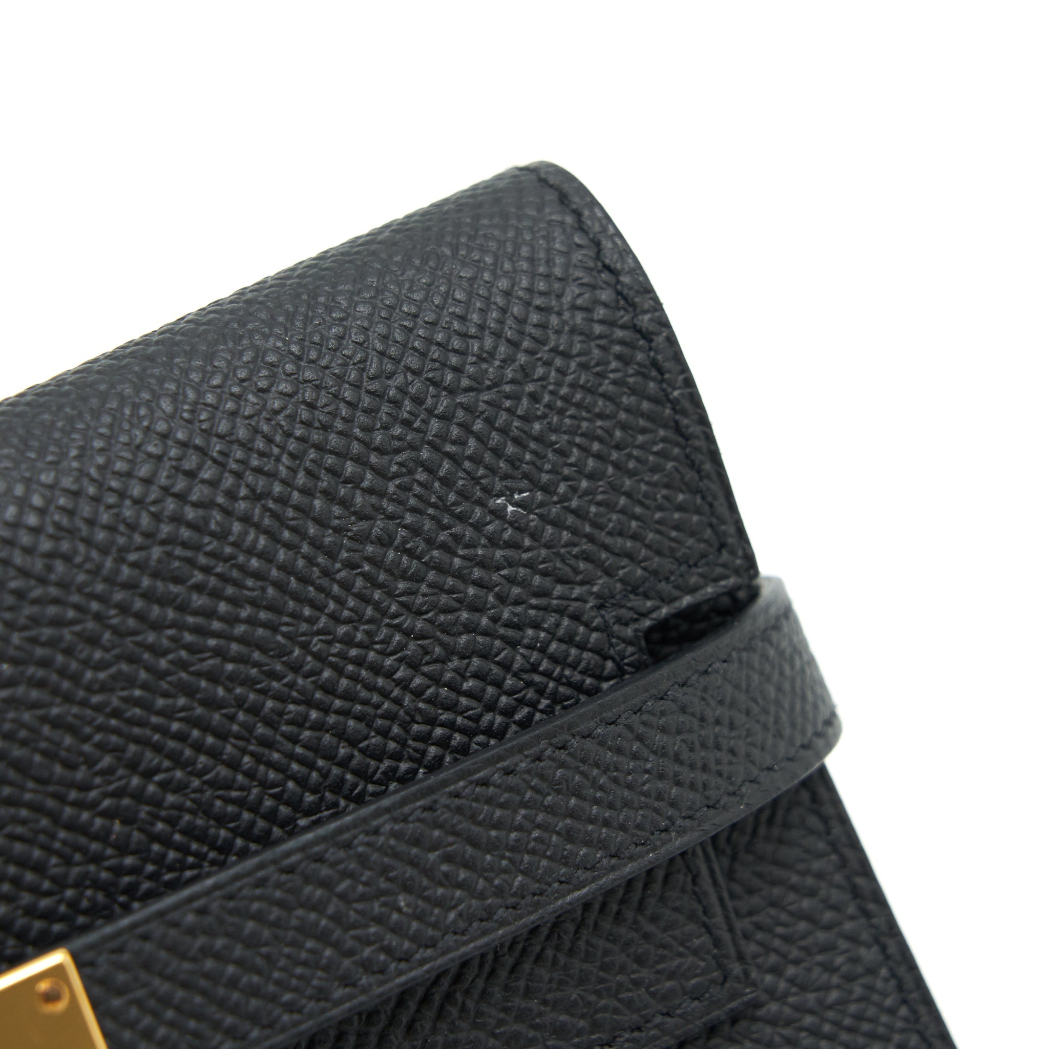 HERMES KELLY WALLET COMPACT WALLET BLACK GHW