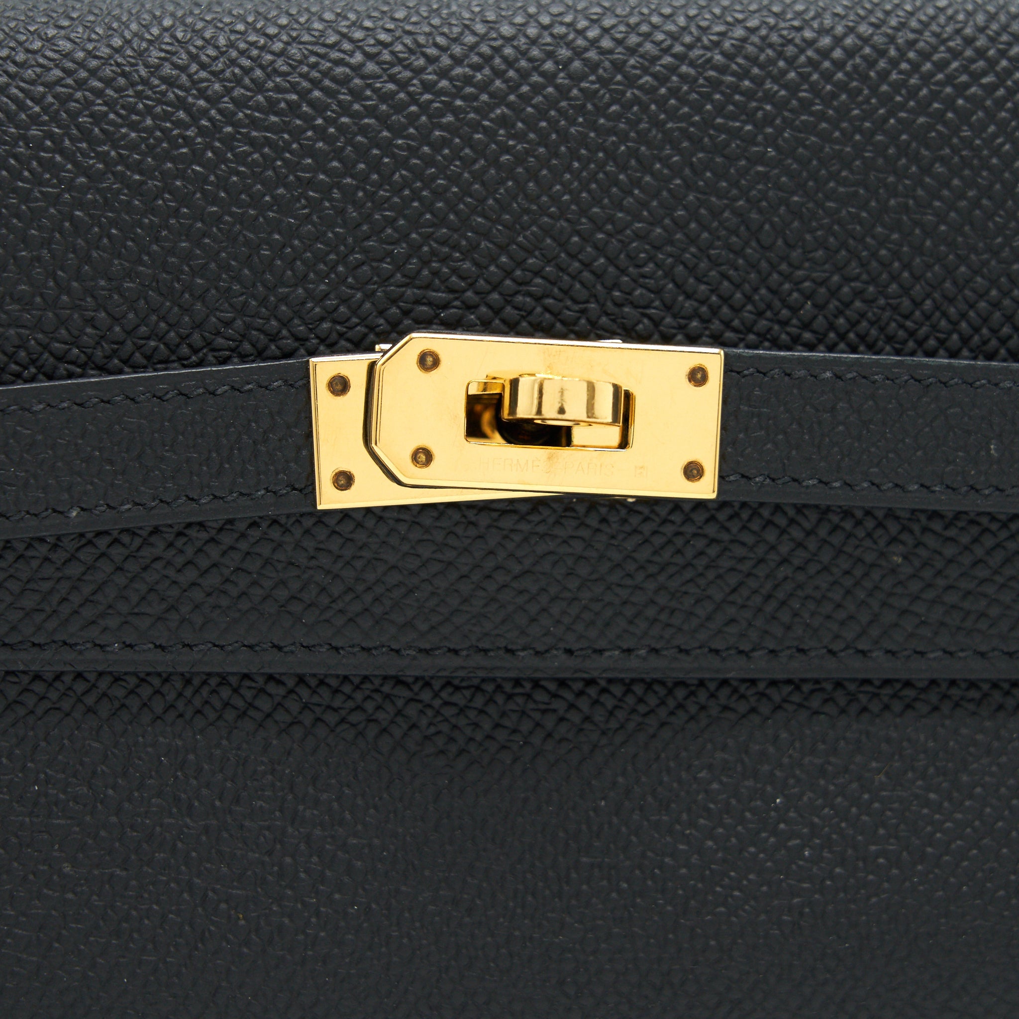 HERMES KELLY WALLET COMPACT WALLET BLACK GHW