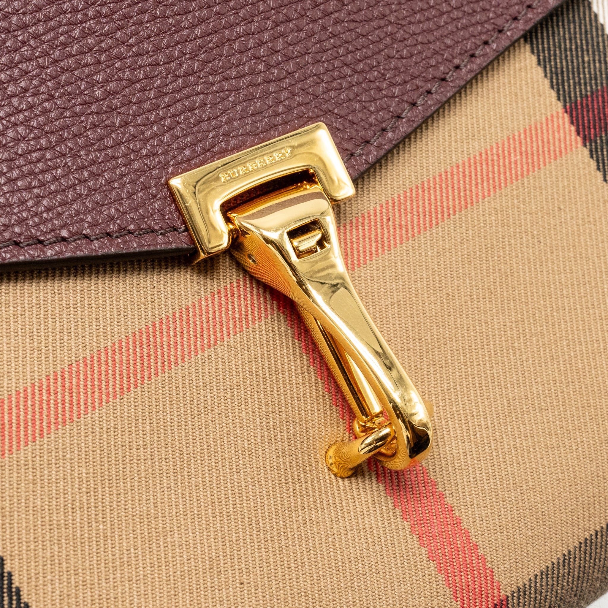 BURBERRY HOUSE CHECK CROSSBODY BAG CANVAS/ CALFSKIN LEATHER MULTICOLOUR BROWN GHW