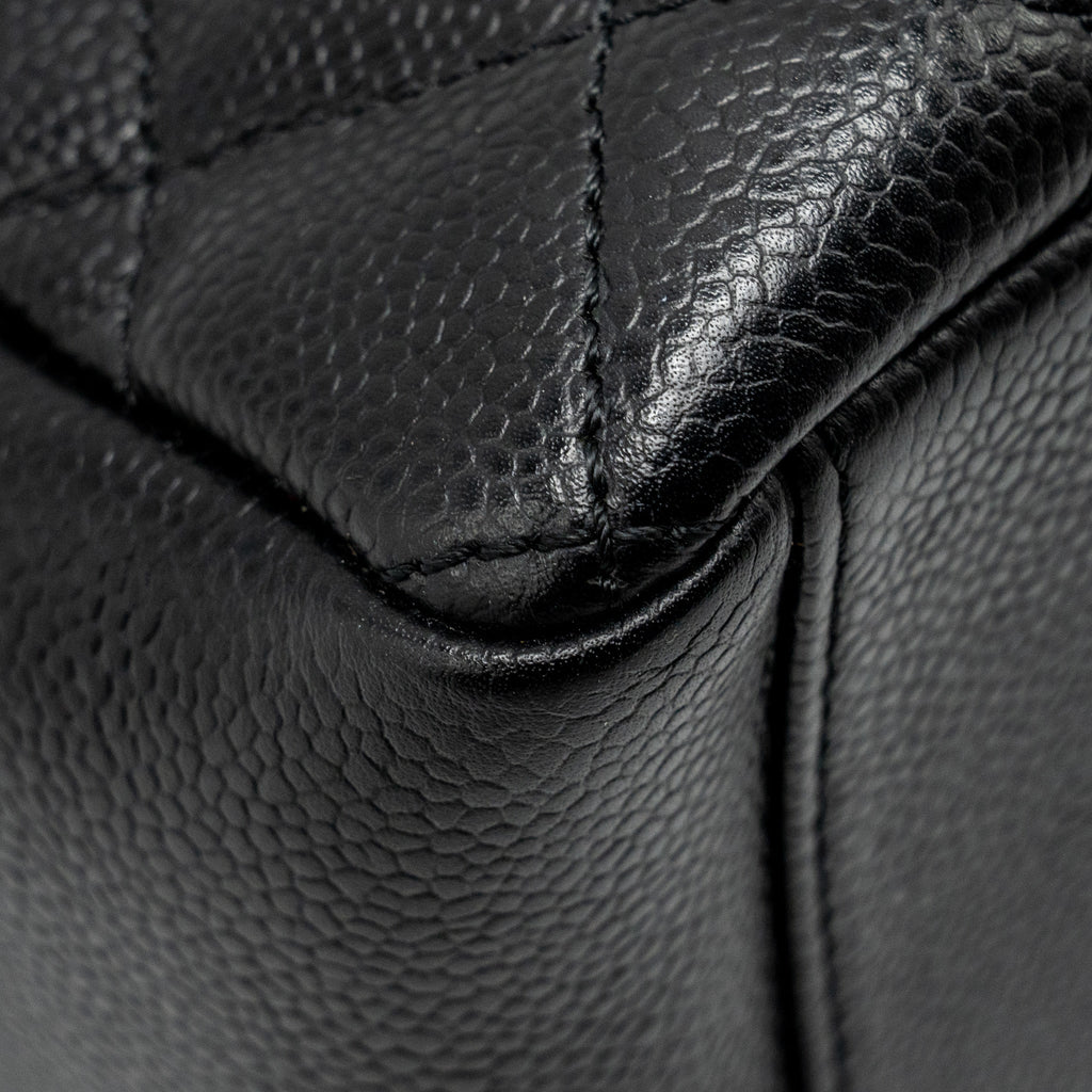 CHANEL PETIT SHOPPING TOTE BAG CAVIAR BLACK GHW