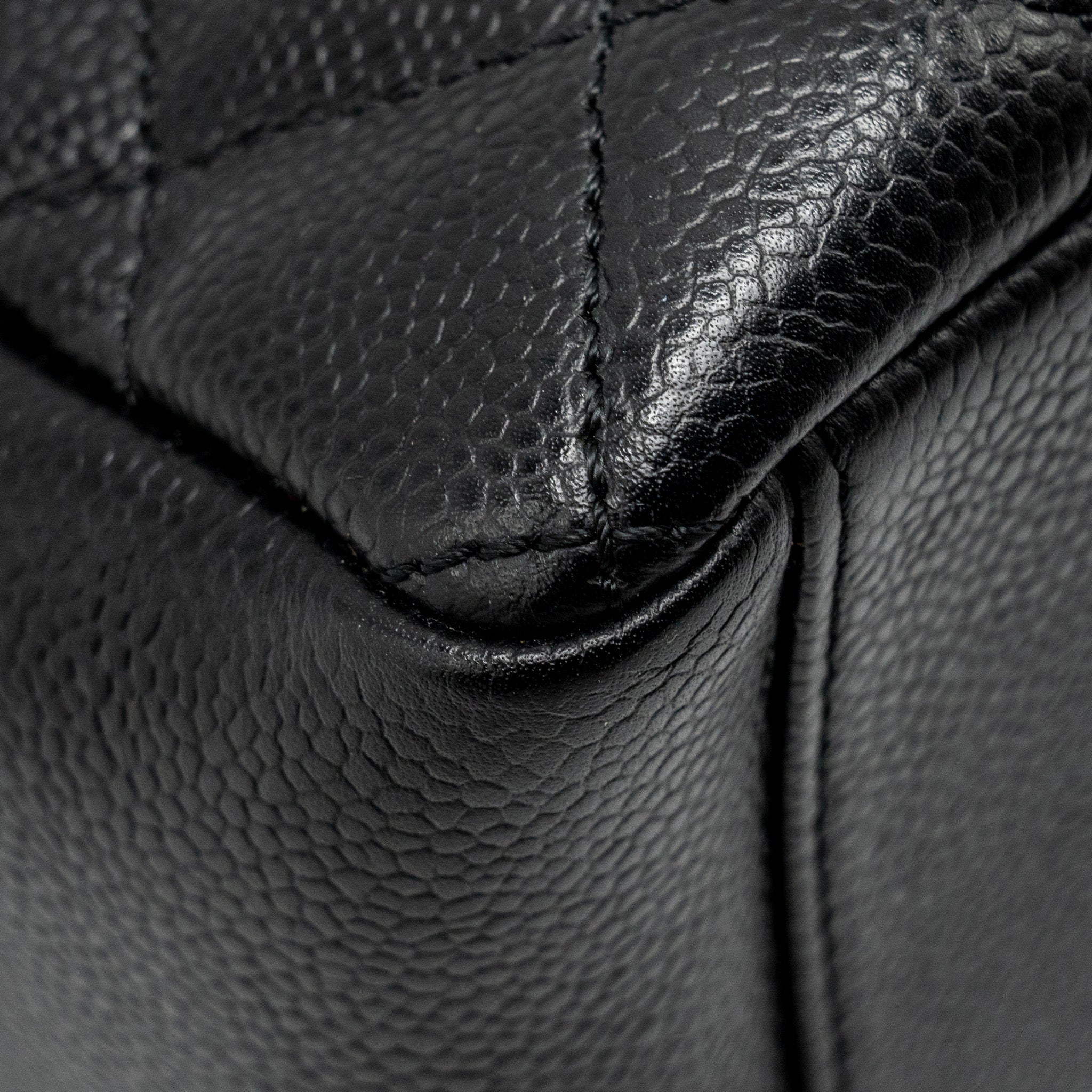 CHANEL PETIT SHOPPING TOTE BAG CAVIAR BLACK GHW