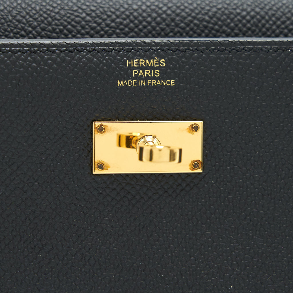 HERMES KELLY WALLET COMPACT WALLET BLACK GHW