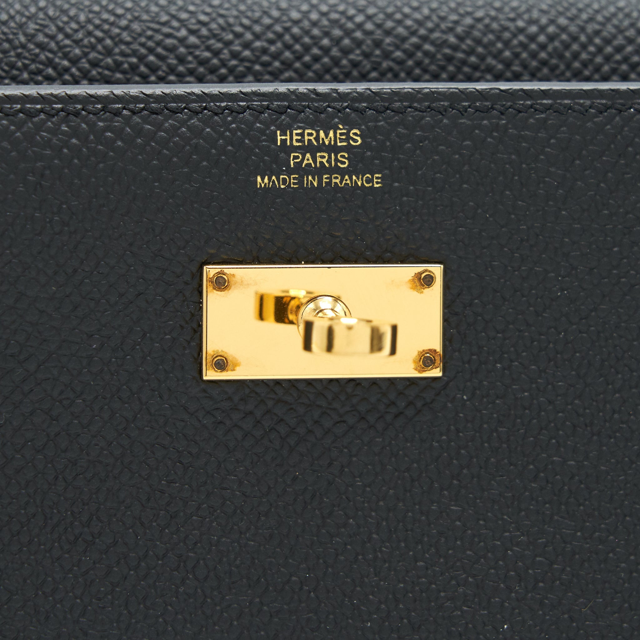 HERMES KELLY WALLET COMPACT WALLET BLACK GHW