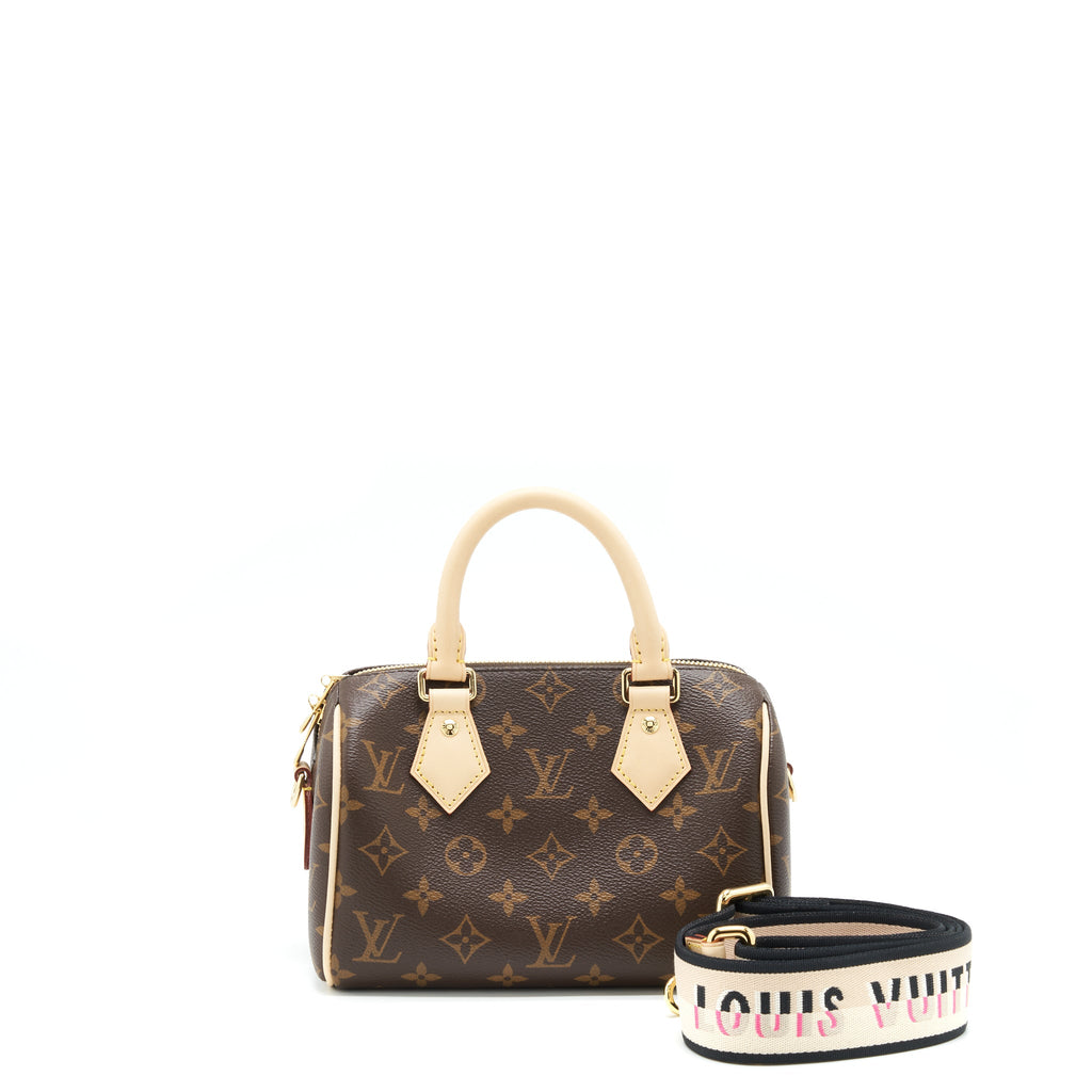 LOUIS VUITTON SPEEDY BANDOULIERE 20 MONOGRAM CANVAS/BLACK MULTICOLOUR STRAP