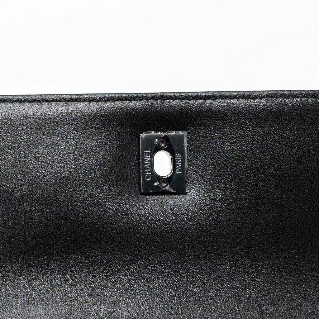 CHANEL SMALL TRENDY CC FLAP BAG LAMBSKIN SO BLACK(MICROCHIP)