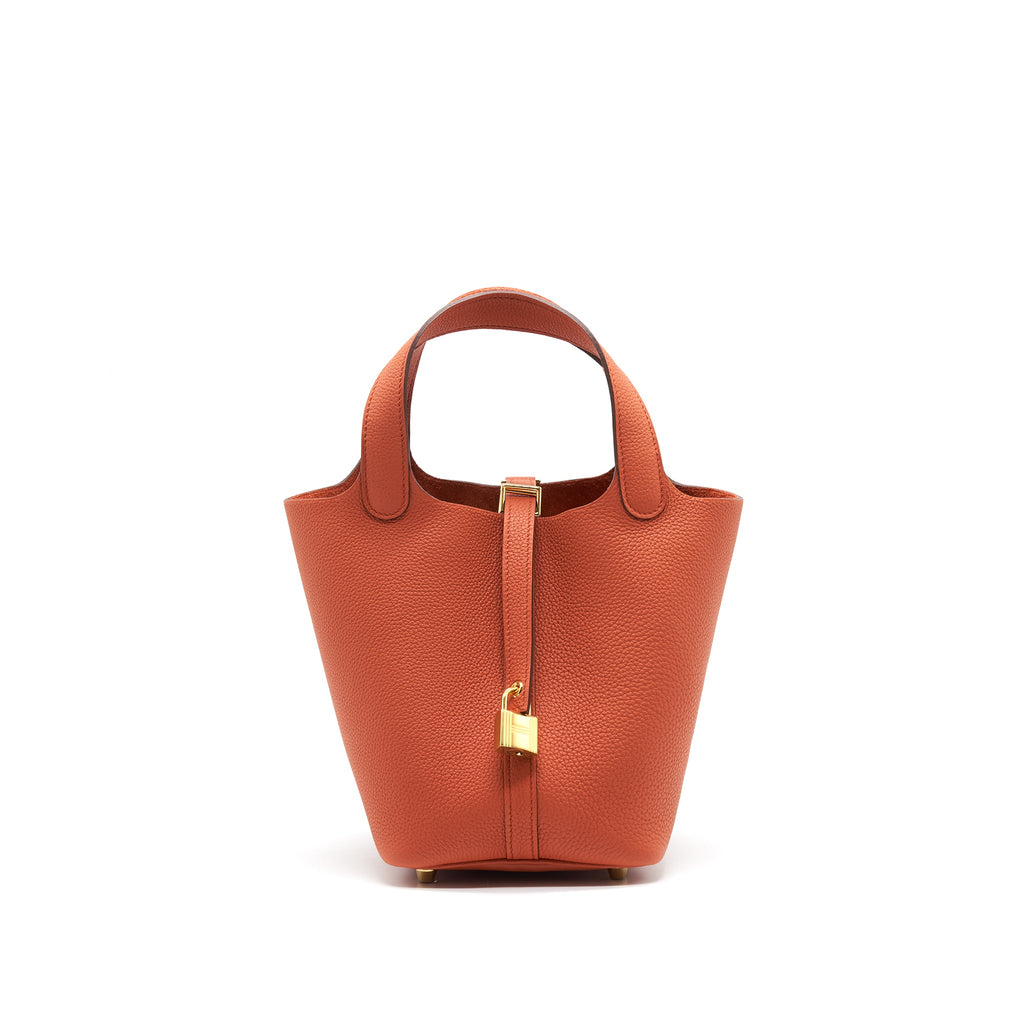 HERMES PICOTIN 18 LOCK BAG TAURILLON MAURICE LEATHER, TERRE BATTUA WITH GHW