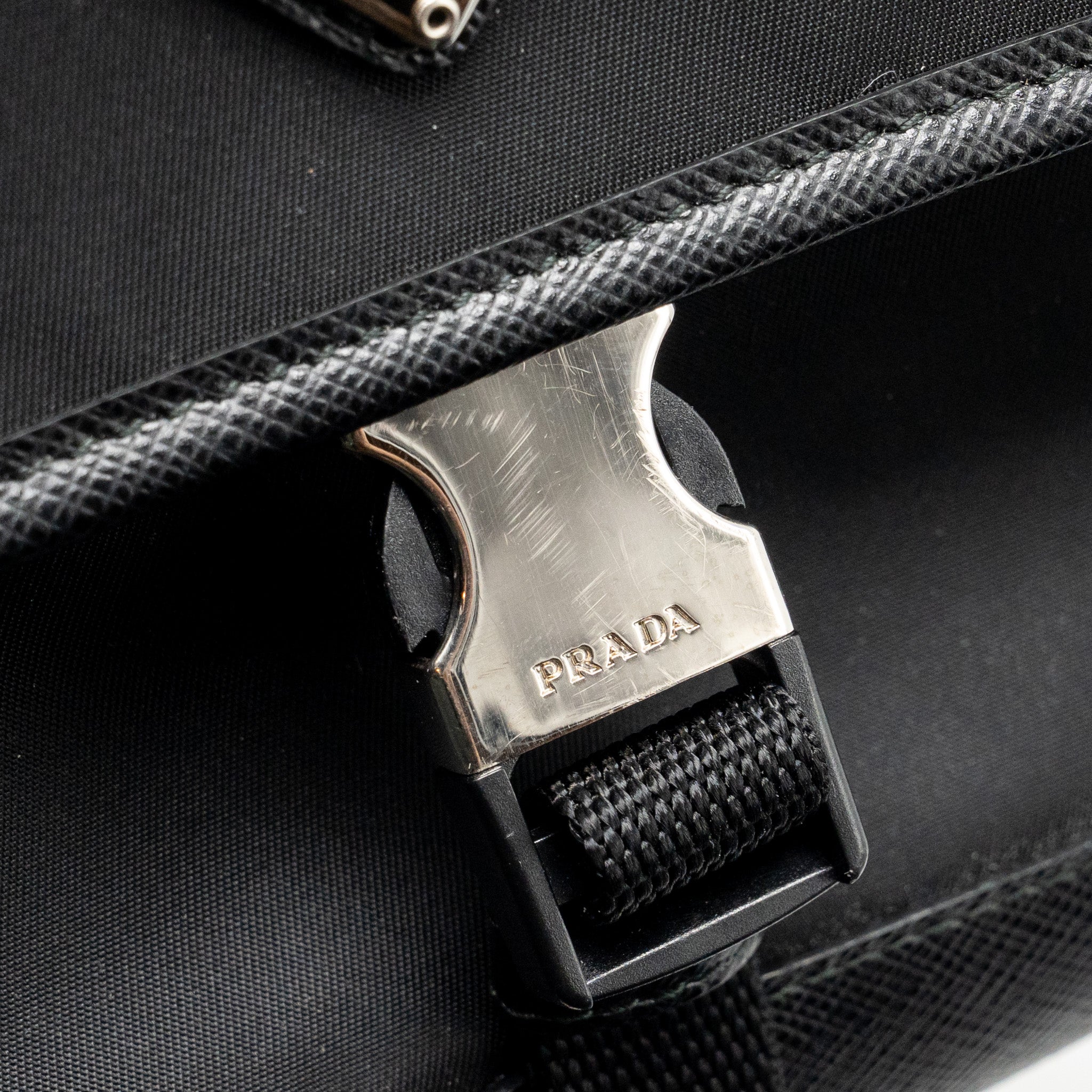 PRADA TRIMMED SAFFIANO PHONE CASE RE-NYLON BLACK SHW
