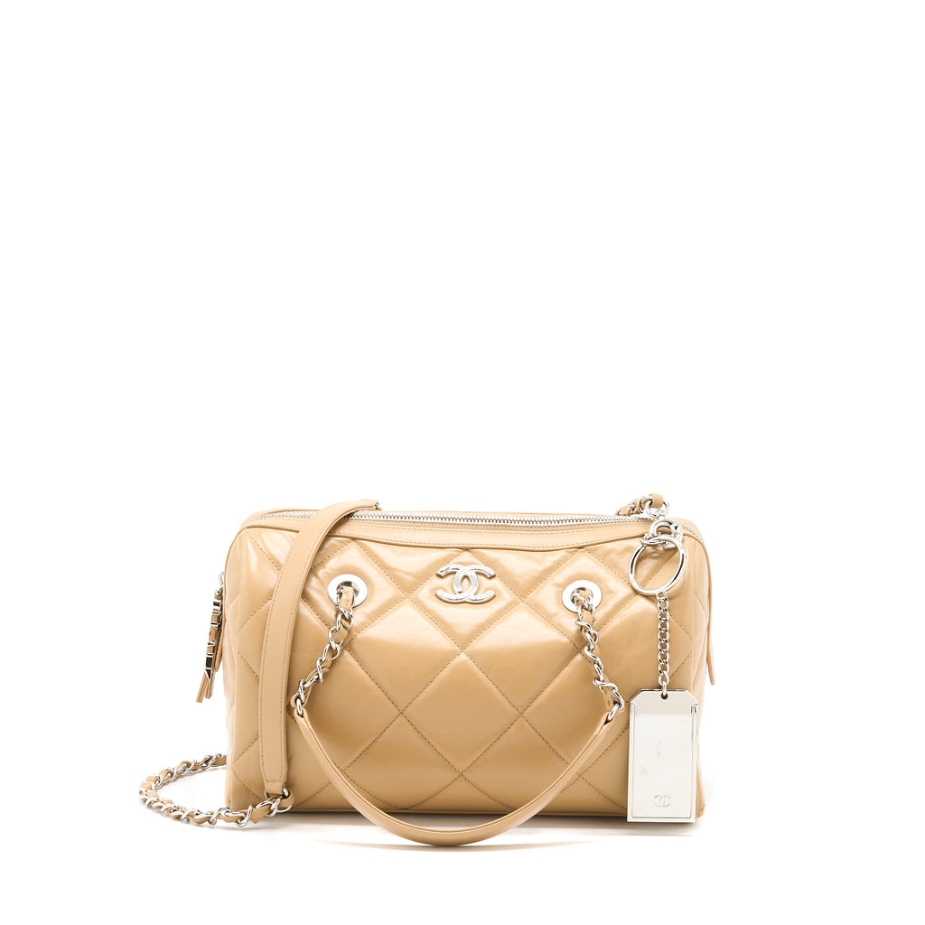 CHANEL BOWLING BAG AGED CALFSKIN BEIGE SHW