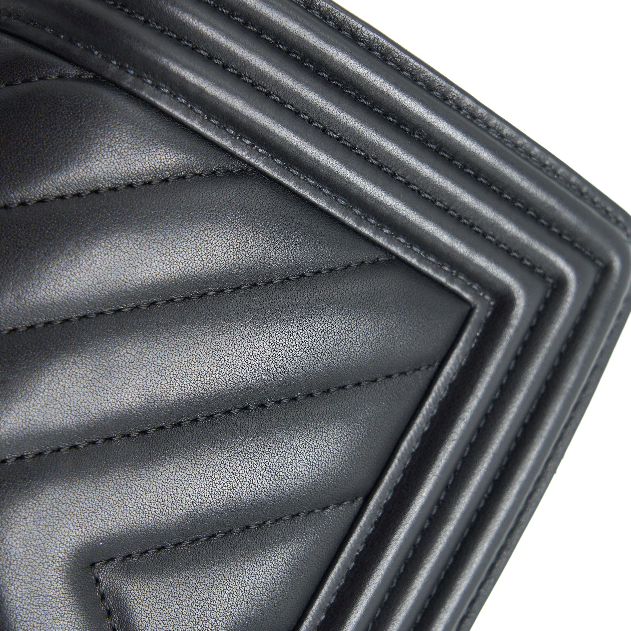 CHANEL SMALL CHEVRON LEBOY BAG CALFSKIN BLACK WITH SHW