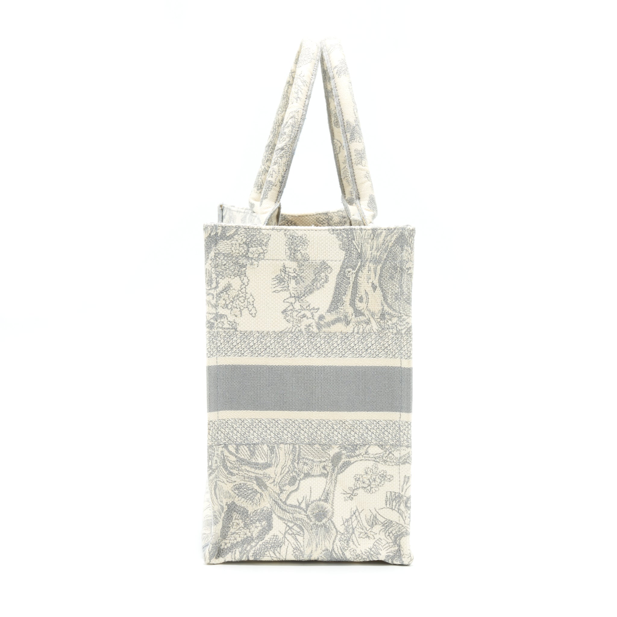 DIOR MEDIUM DIOR BOOK TOTE GREY TOILE DE JOUY EMBROIDERY