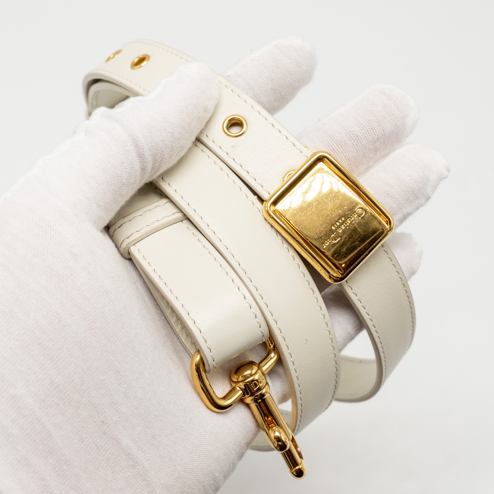 DIOR MEDIUM DIOR BOBBY BAG CALFSKIN WHITE GHW
