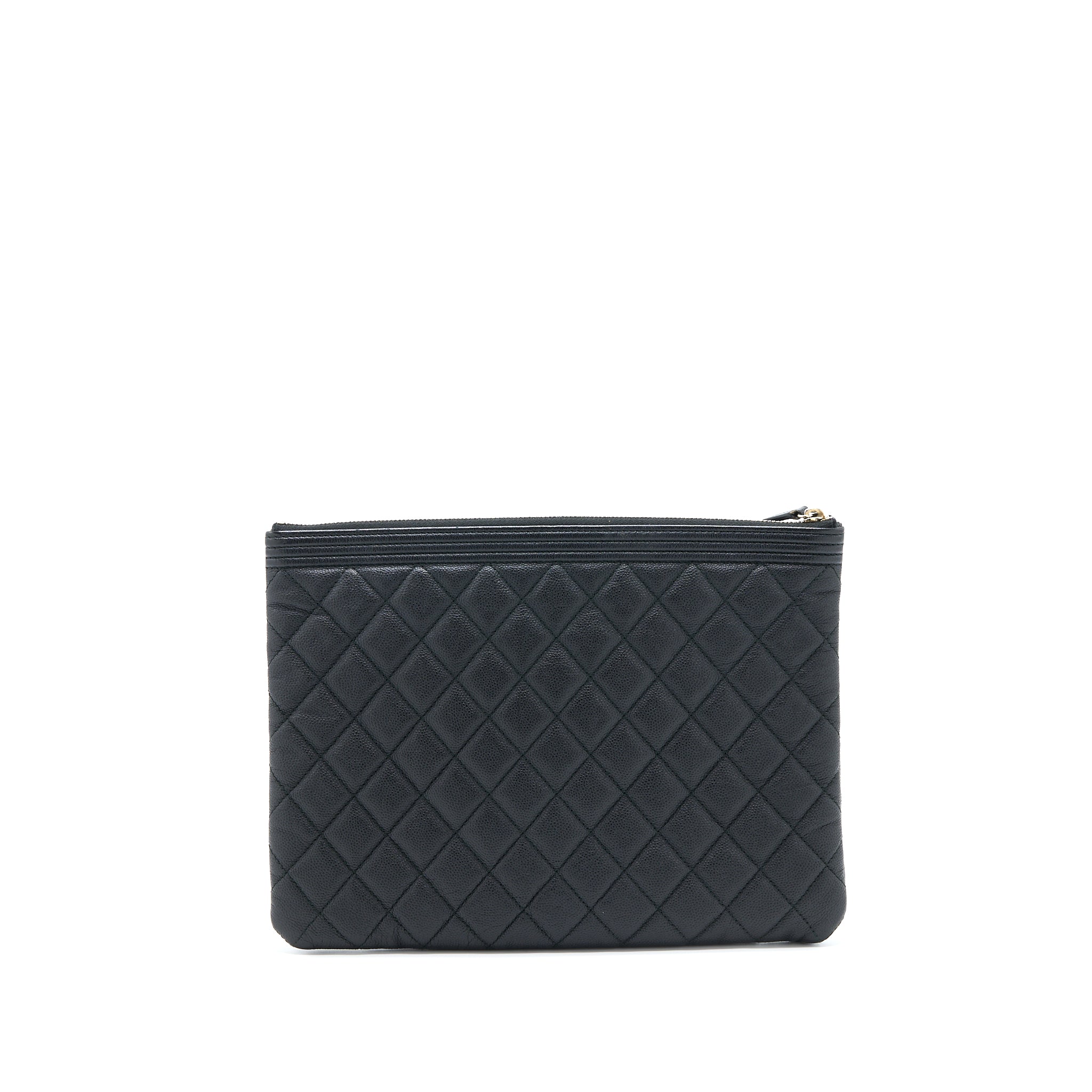 CHANEL BOY CLUTCH CAVIAR BLACK GHW