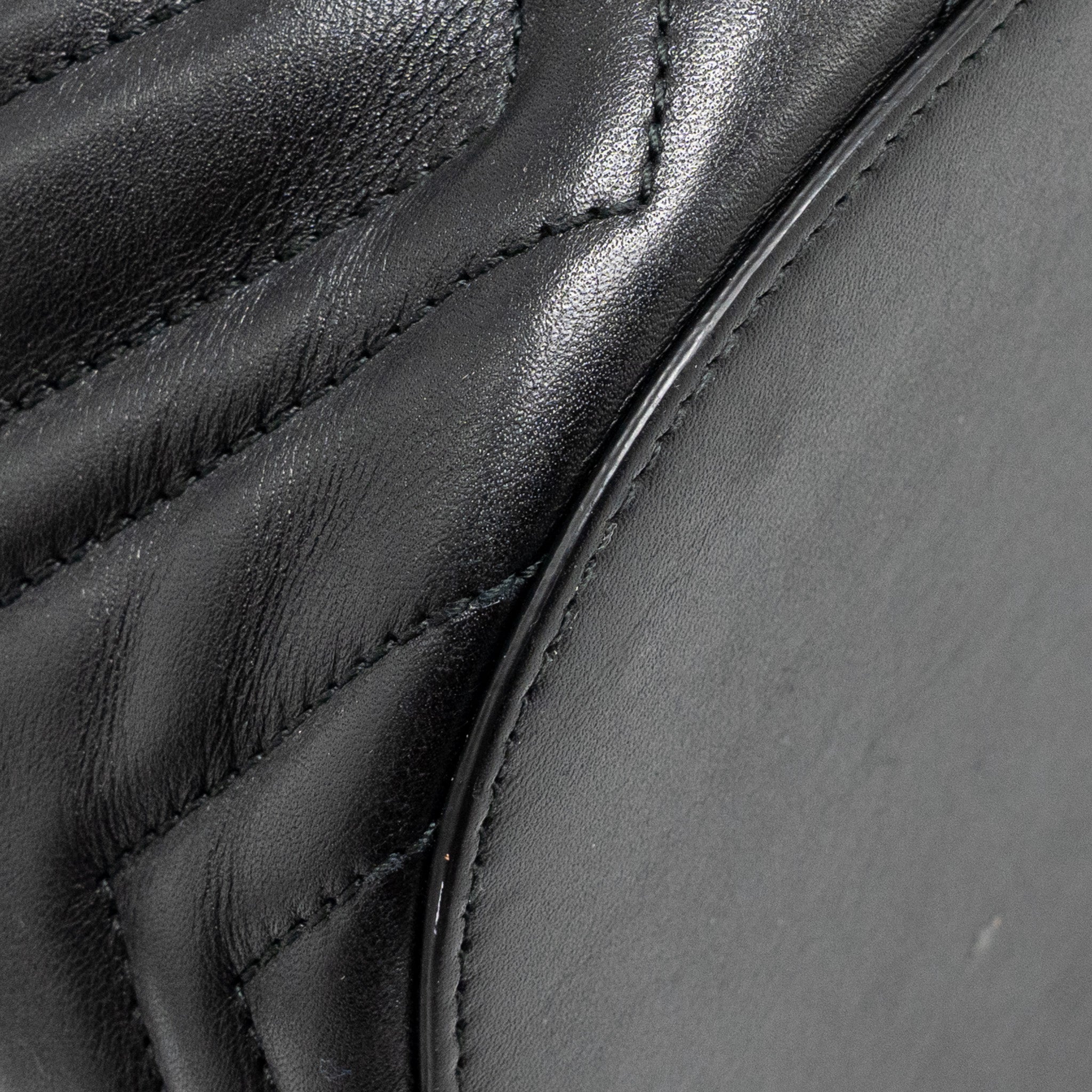GUCCI GG MARMONT BUCKET BAG CALFSKIN BLACK GHW