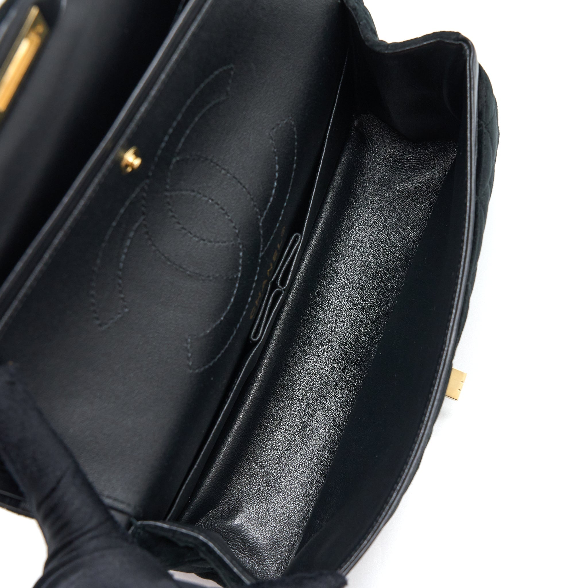 CHANEL SMALL 2.55 REISSUE FLAP BAG VELVET BLACK GHW