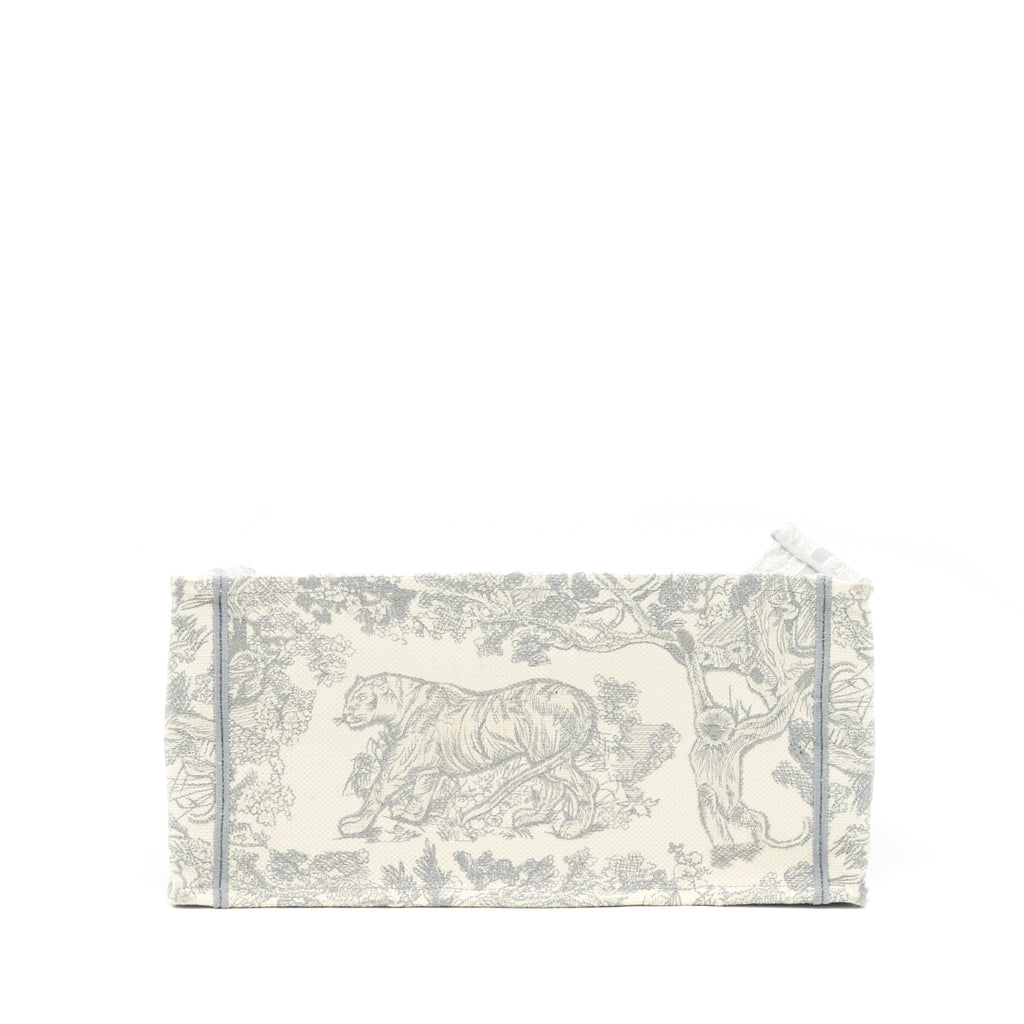 DIOR MEDIUM DIOR BOOK TOTE GREY TOILE DE JOUY EMBROIDERY