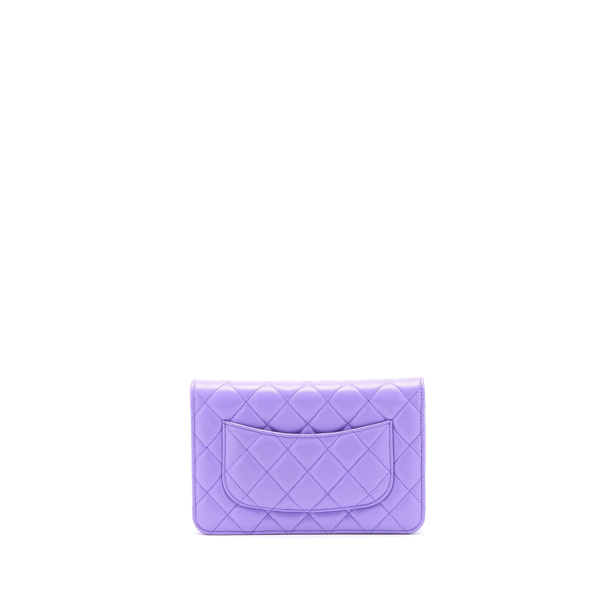 CHANEL CLASSIC WALLET ON CHAIN CAVIAR PURPLE LGHW