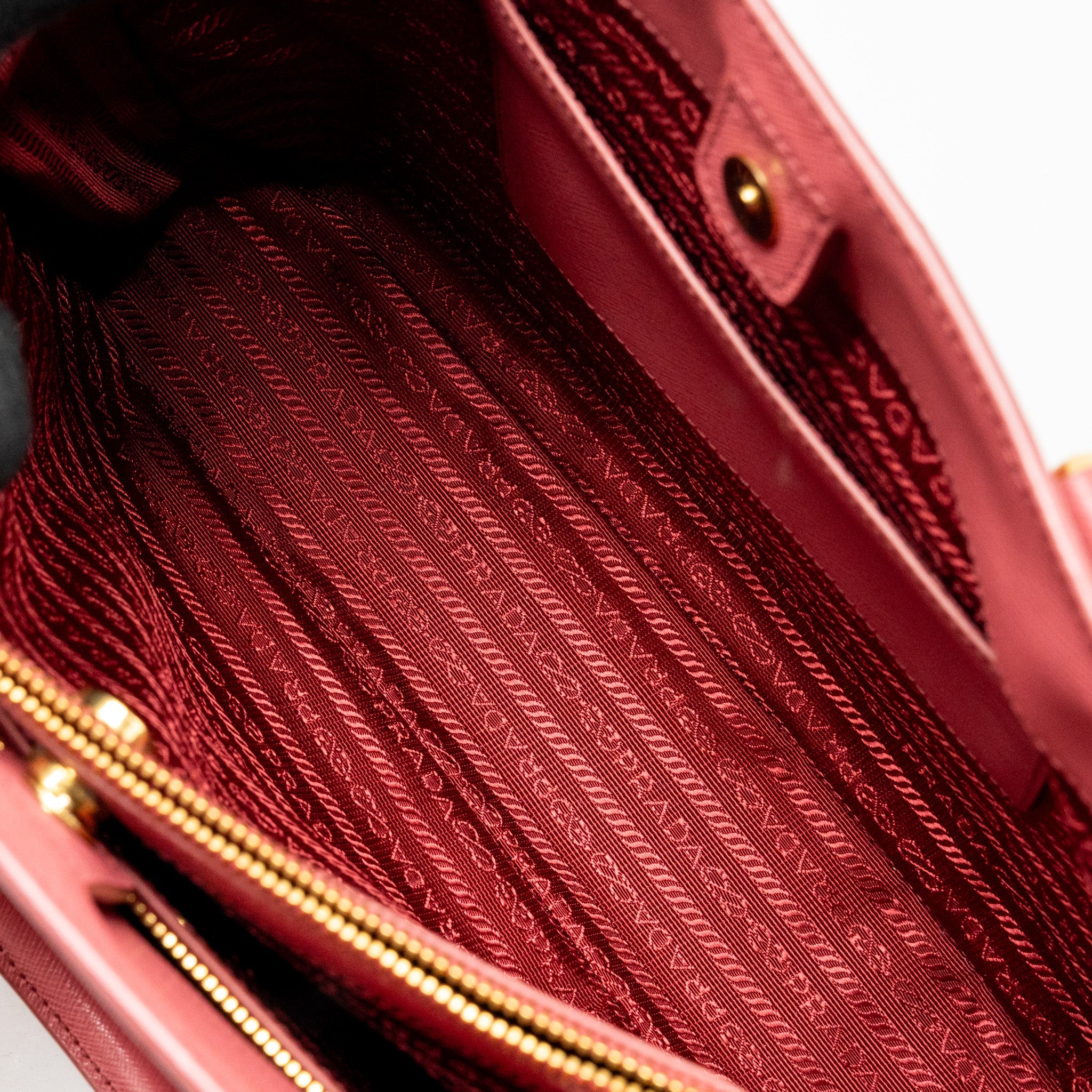 PRADA LARGE SAFFIANO TOTE BAG GALLERIA SAFFIANO LEATHER PINK GHW