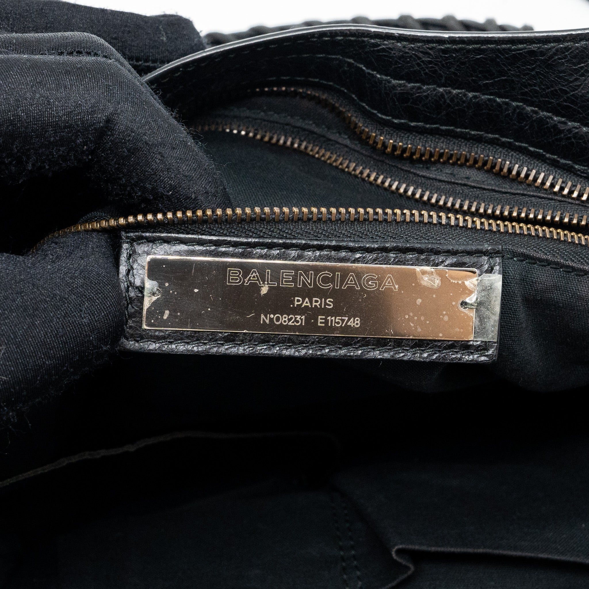 BALENCIAGA CLASSIC CITY BAG LEATHER BLACK RUTHENIUM GOLD HARDWARE