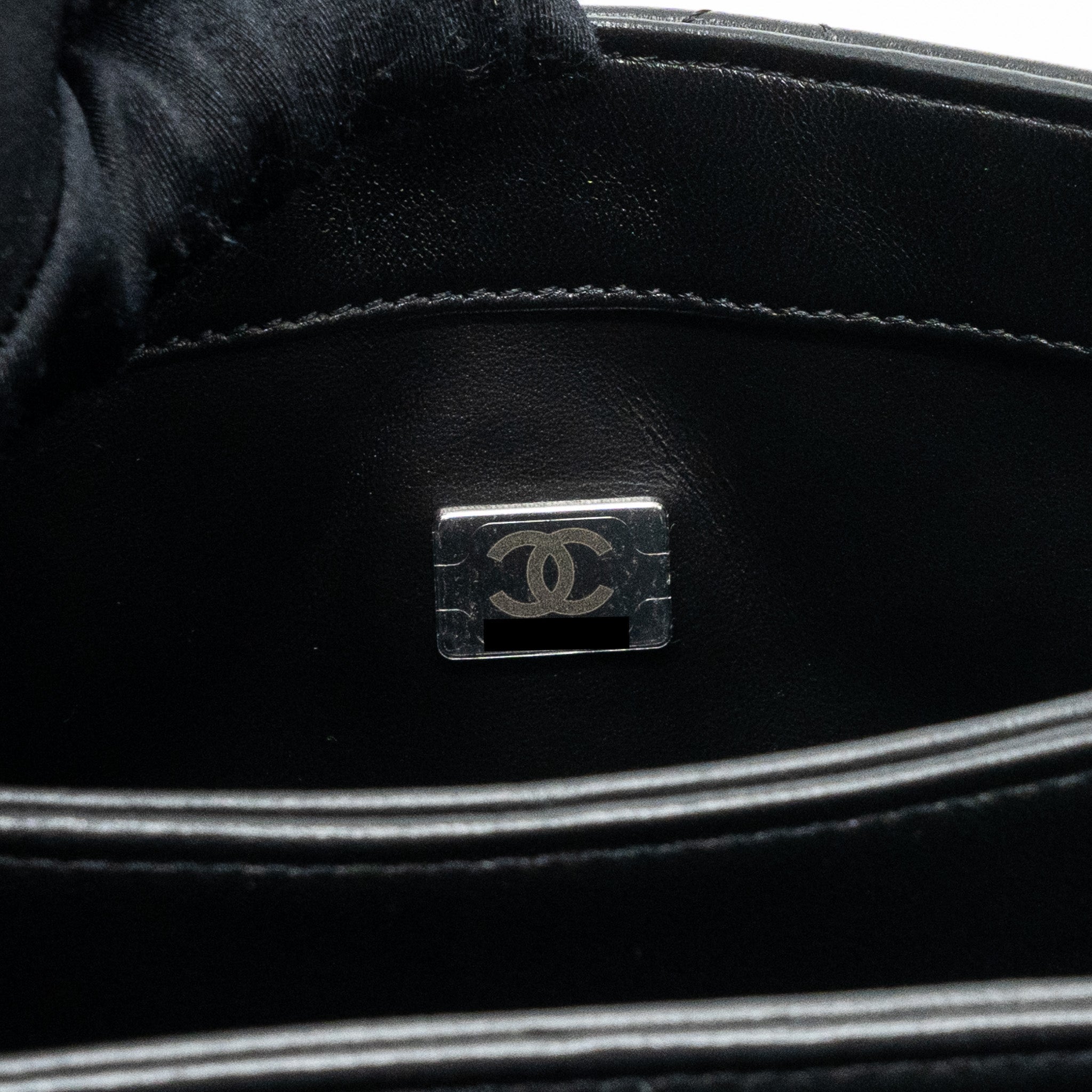 CHANEL SMALL TRENDY CC FLAP BAG LAMBSKIN SO BLACK(MICROCHIP)