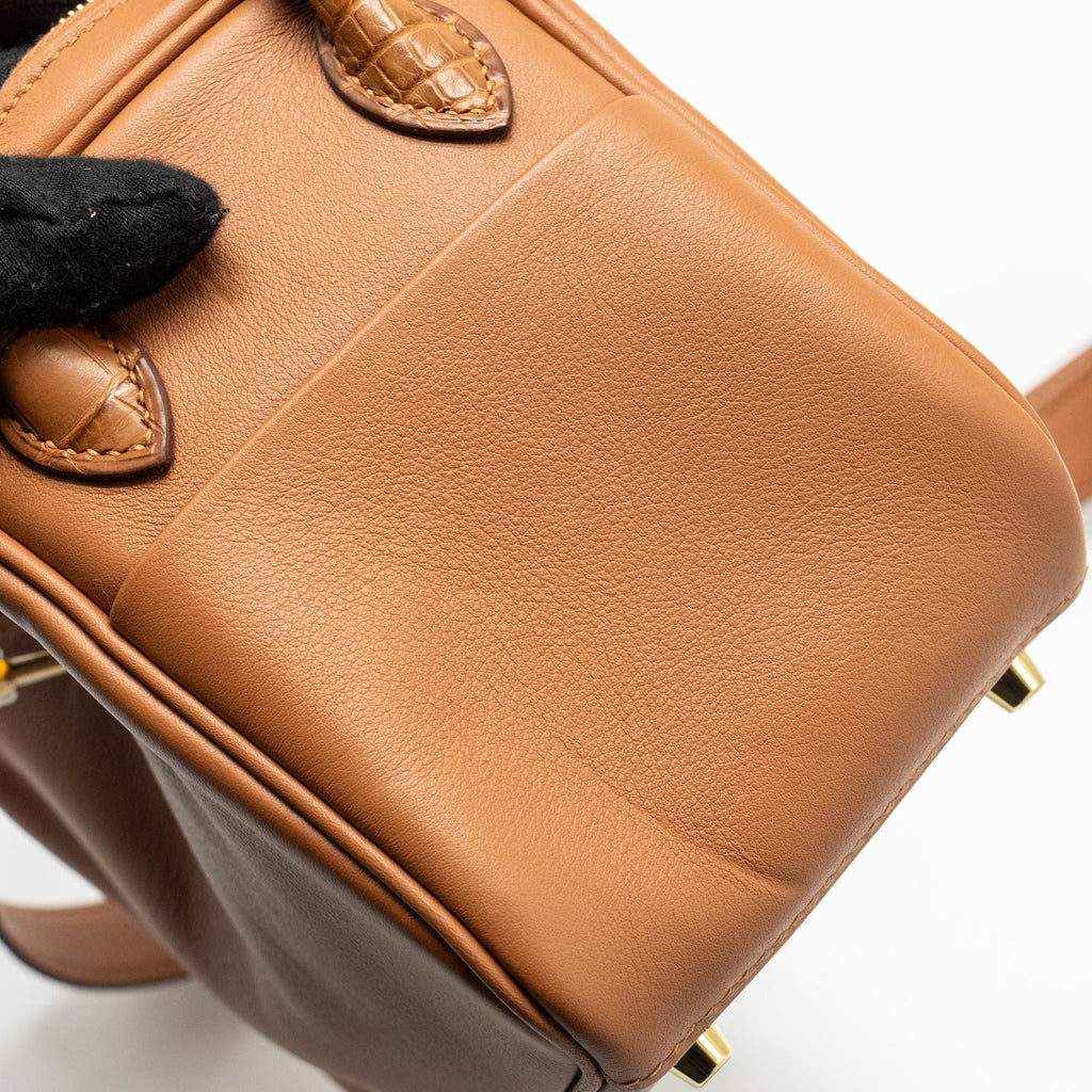 HERMES TOUCH MINI LINDY SWIFT/ALLIGATOR MISSISSIPPIENSIS MATTE GOLD GHW