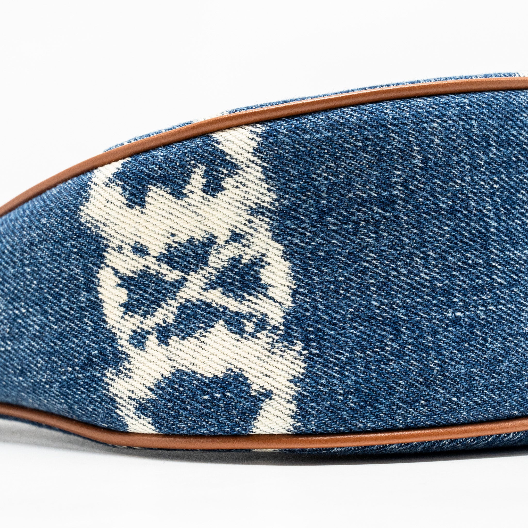 CELINE MEDIUM AVA BAG WITH TRIOMPHE DENIM NAVY/TAN GHW