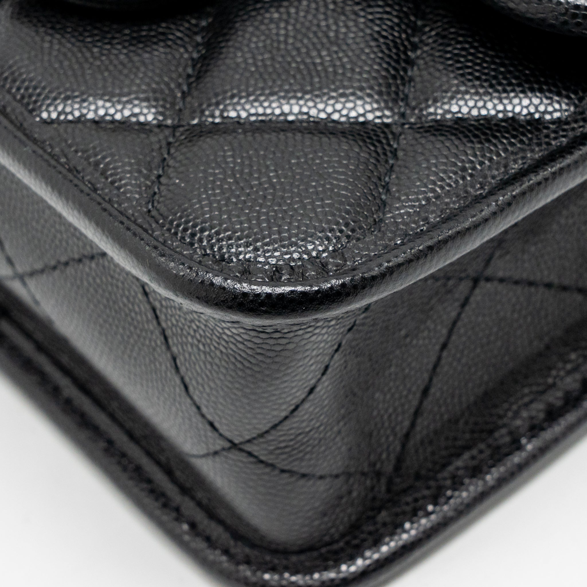 CHANEL 22K MINI FLAP BAG WITH TOP HANDLE CAVIAR BLACK GHW (MICROCHIP)