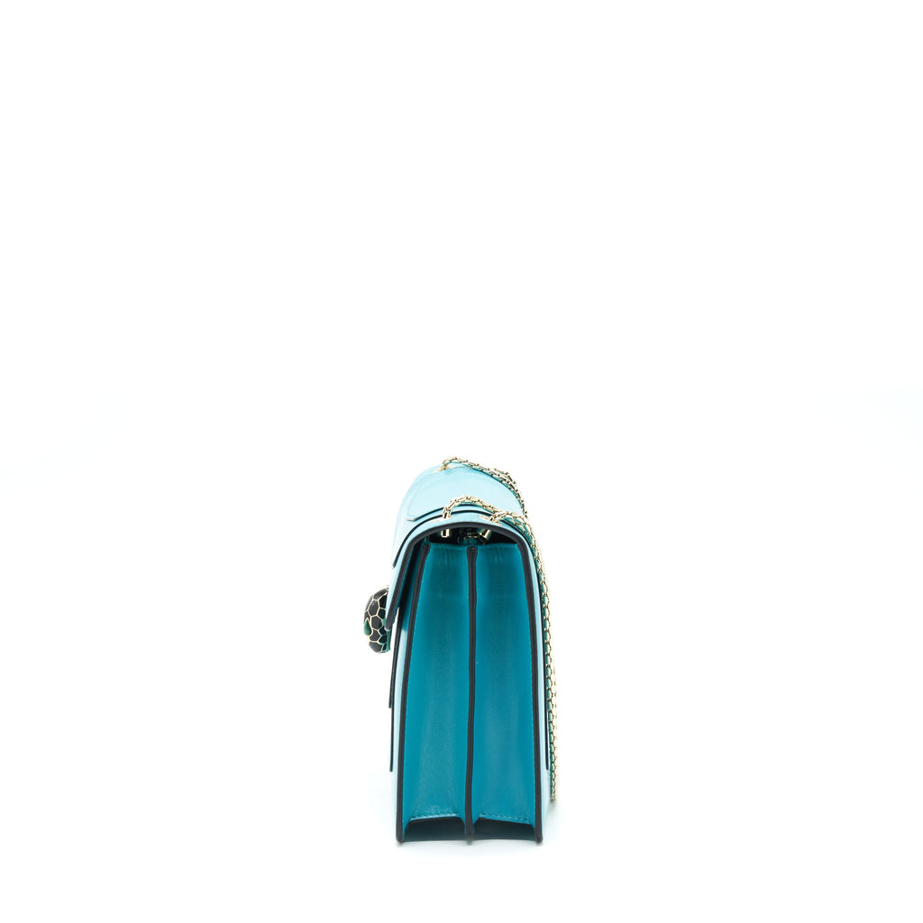 BVLGARI SERPENTI FOREVER SHOULDER BAG CALFSKIN BLUE SHW