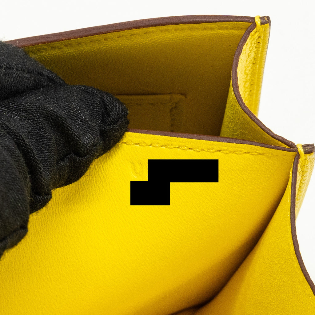 HERMES MINI CONSTANCE CHEVRE MYSORE JAUNE CITRON SHW