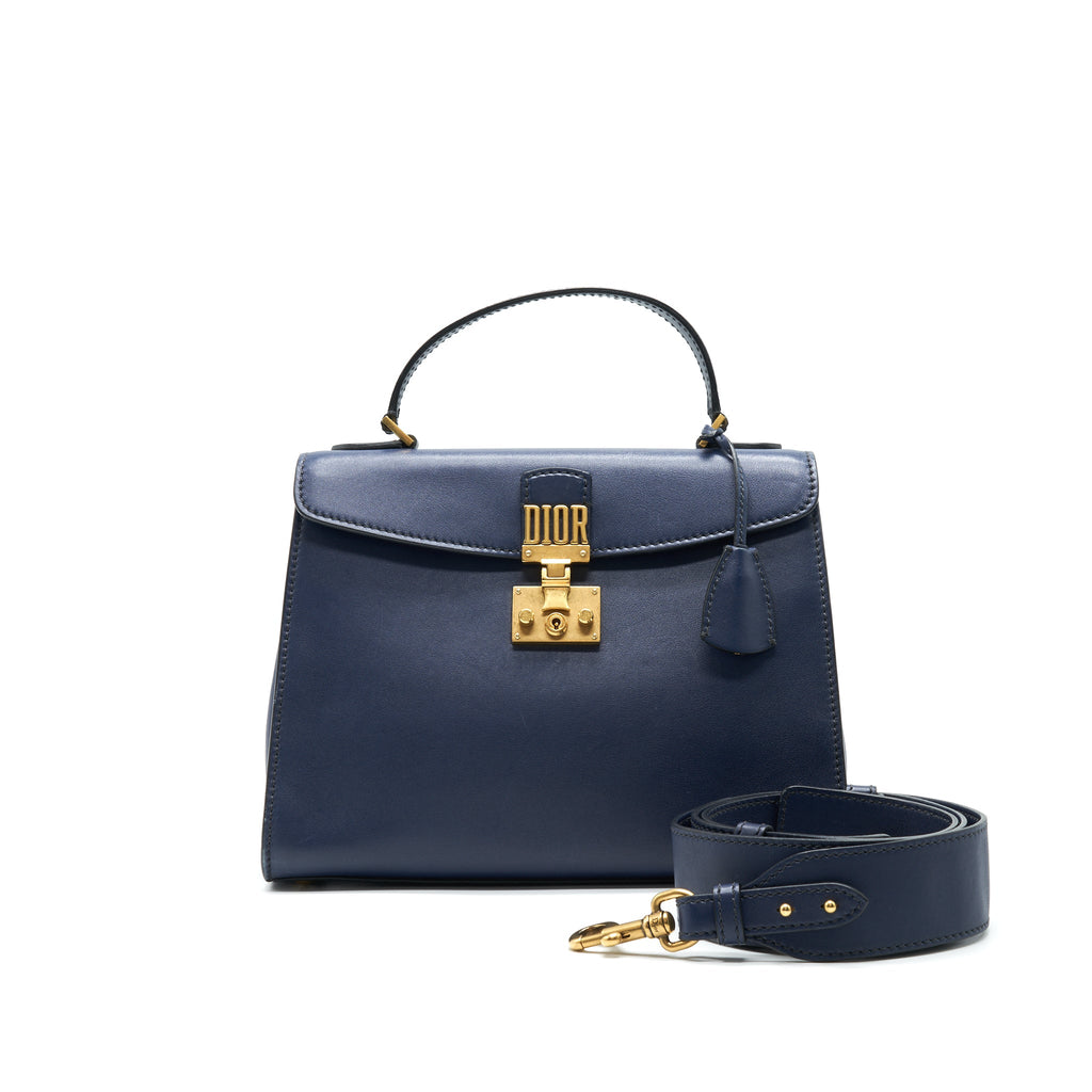 CHRISTIAN DIOR DIORADDICT TOP HANDLE BAG IN NAVY