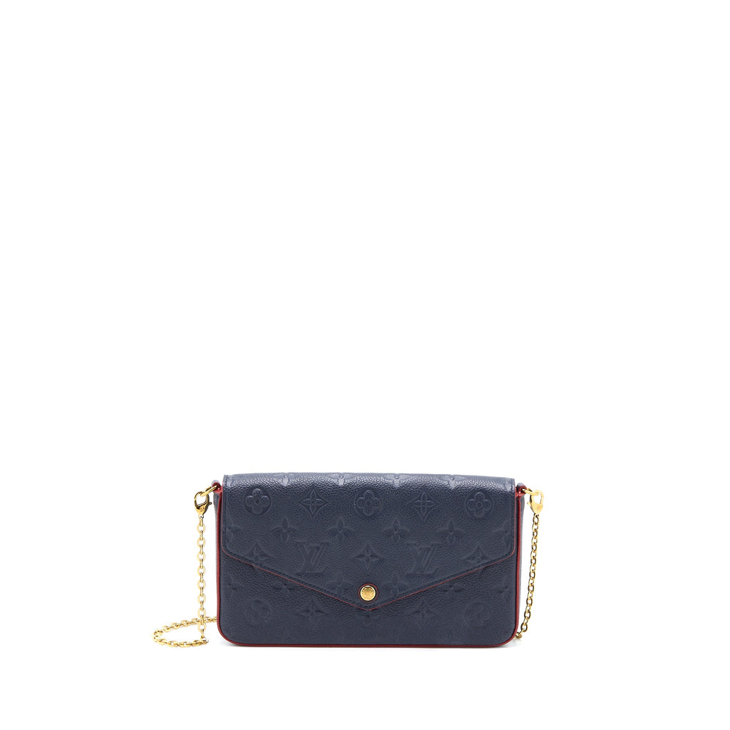 LOUIS VUITTON FELICIE POCHETTE MONOGRAM EMPREINTE NAVY GHW
