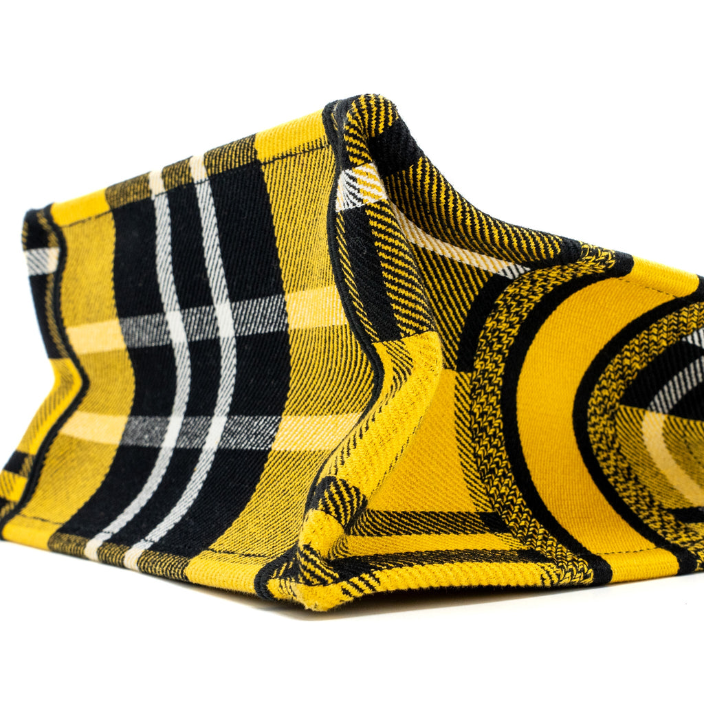 DIOR SMALL BOOK TOTE CANVAS YELLOW / BLACK