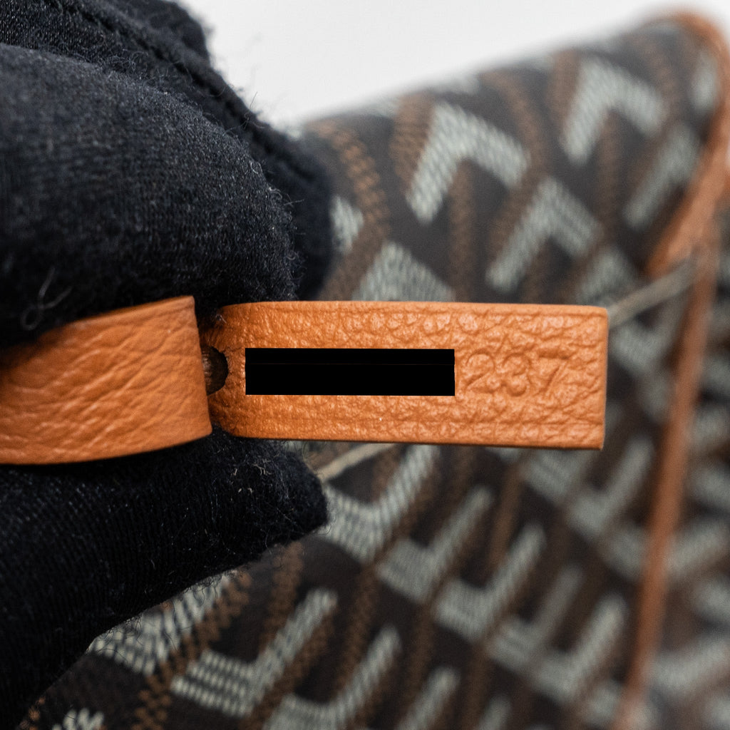 GOYARD SAINT LOUIS GM TOTE BAG CANVAS/ LEATHER BLACK/ TAN SHW
