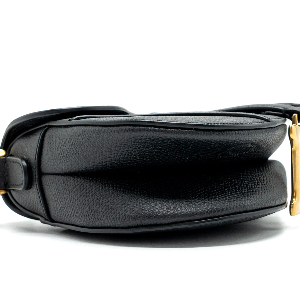 DIOR MINI SADDLE BAG CALFSKIN BLACK GHW  WITH AN EXTRA DIOR STRAP